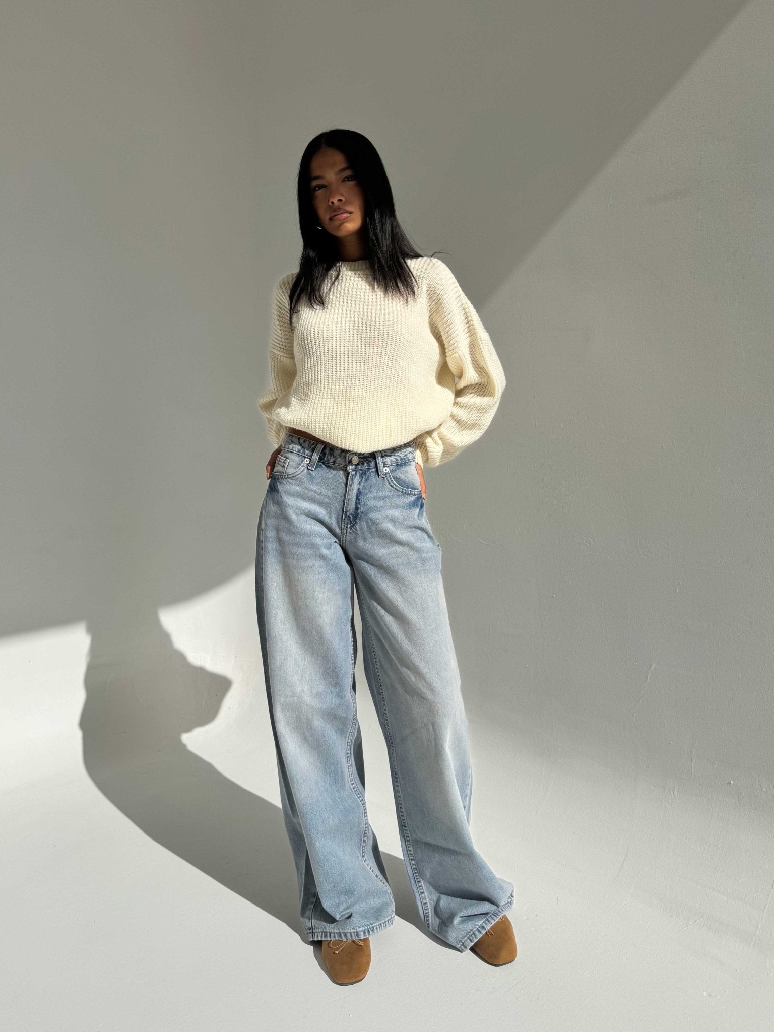 Super Baggy – Low Waist in Light Vintage Blue Baggy CIZARO - Cizaro Jeans