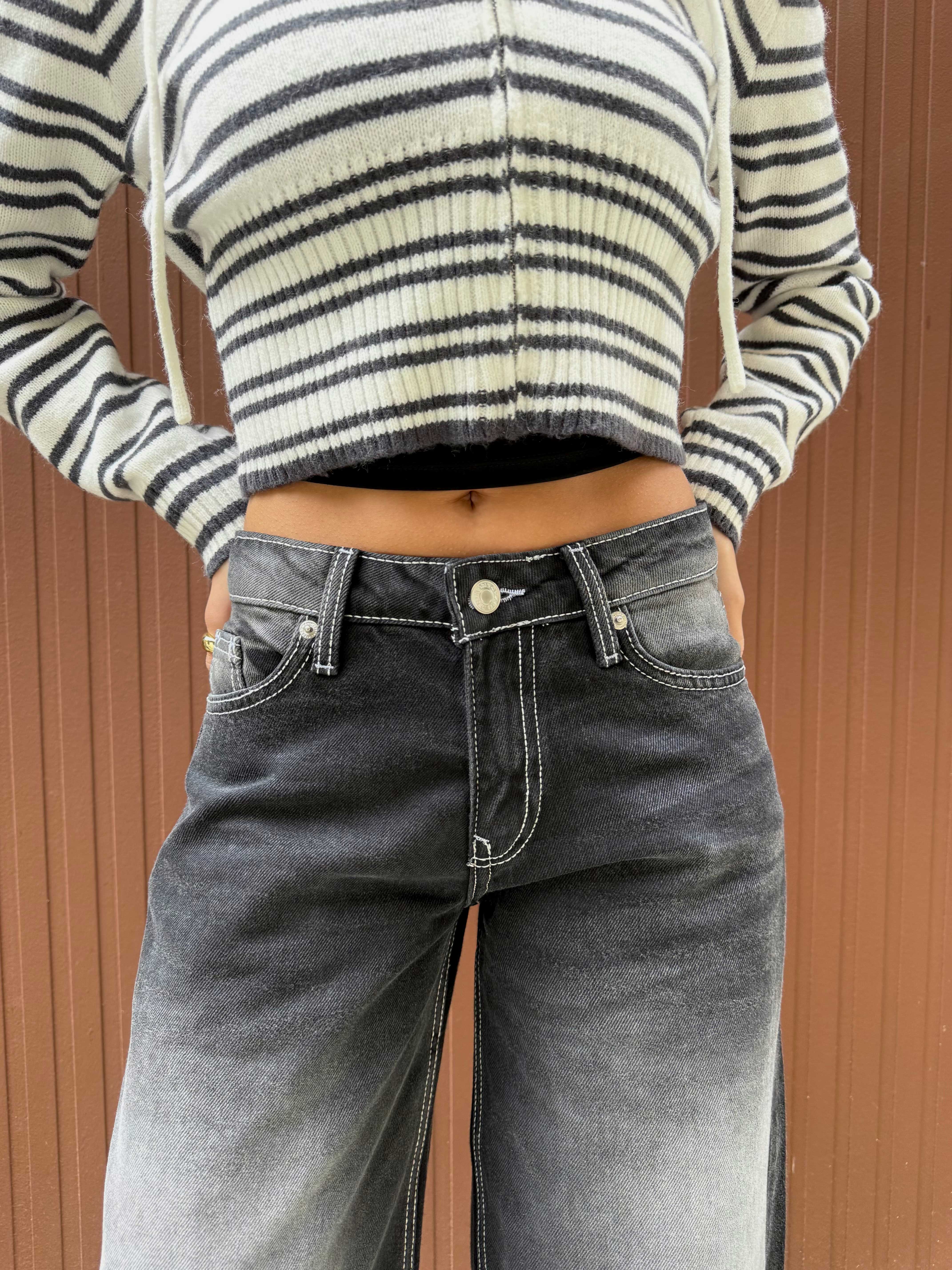 Baggy – Low-Waist Faded Washed Black Jeans Baggy CIZARO - Cizaro Jeans