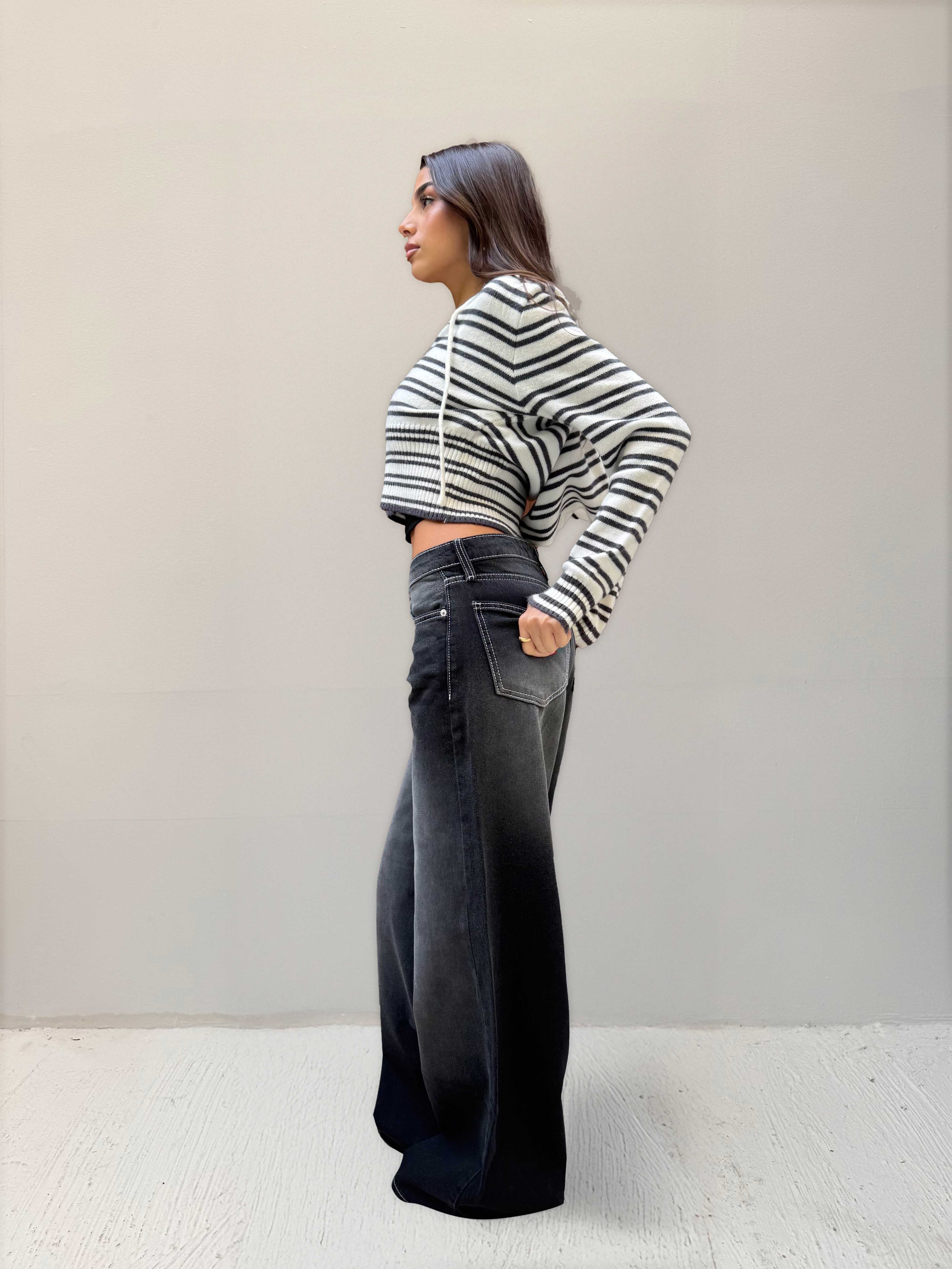 Baggy – Low-Waist Faded Washed Black Jeans Baggy CIZARO - Cizaro Jeans