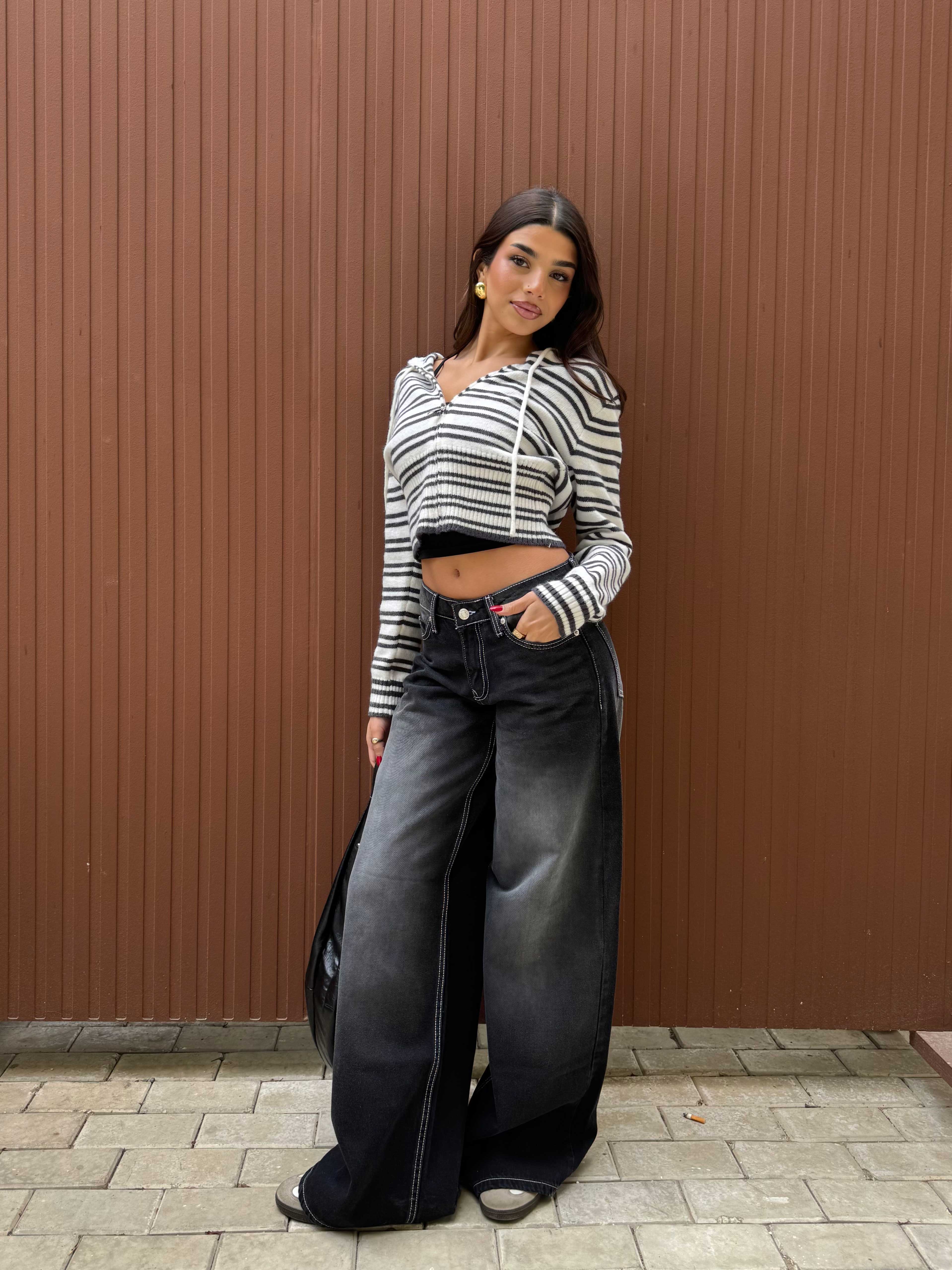 Baggy – Low-Waist Faded Washed Black Jeans Baggy CIZARO - Cizaro Jeans