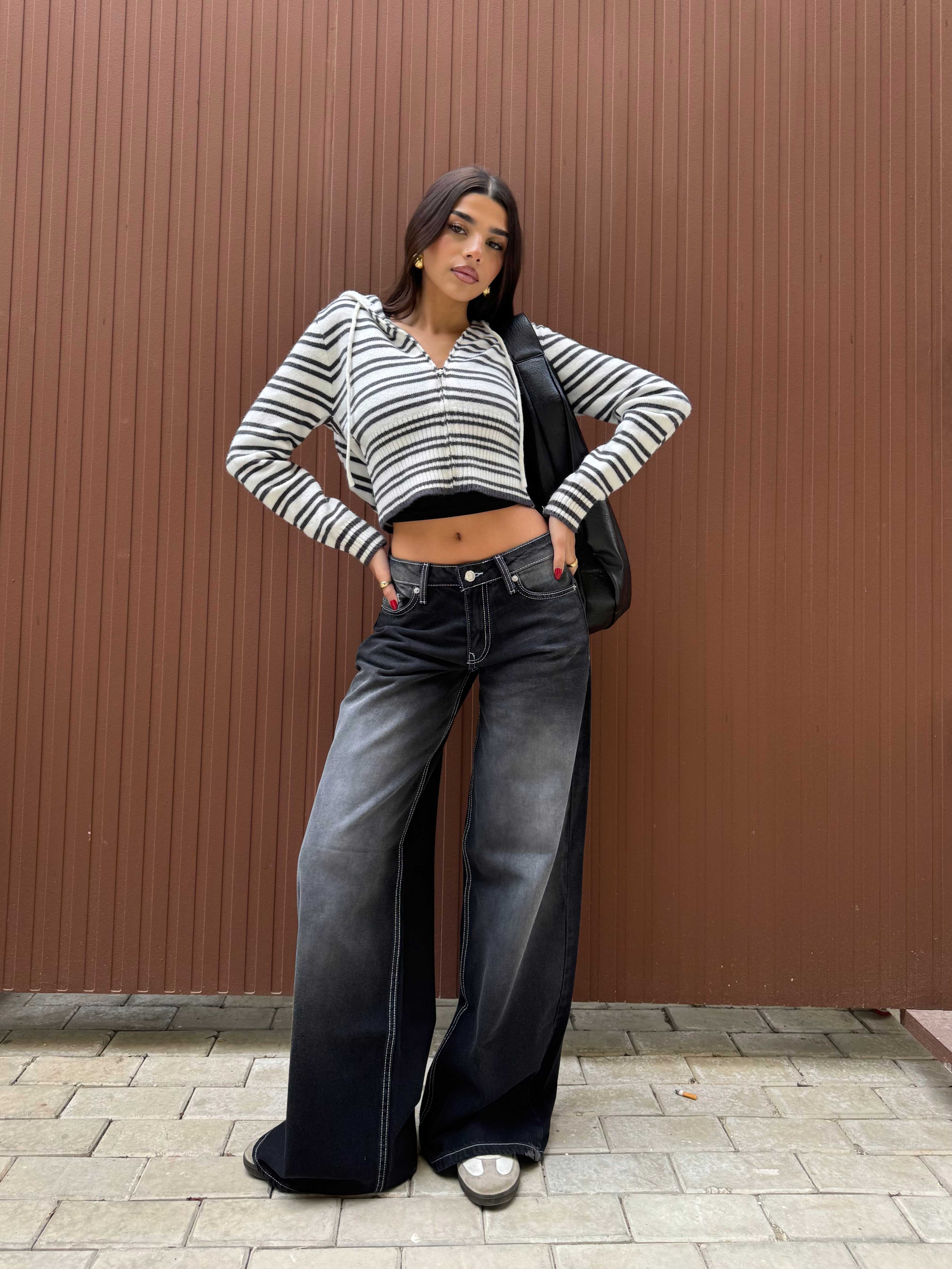 Baggy – Low-Waist Faded Washed Black Jeans Baggy CIZARO - Cizaro Jeans