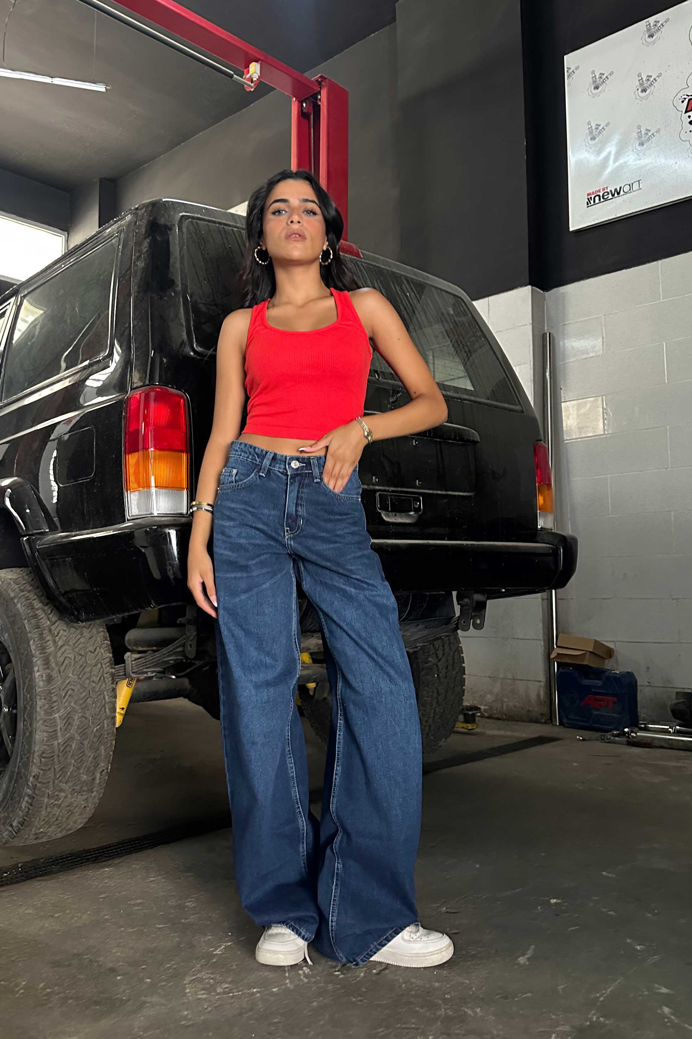Baggy - Mid Rise Navy Blue Jeans