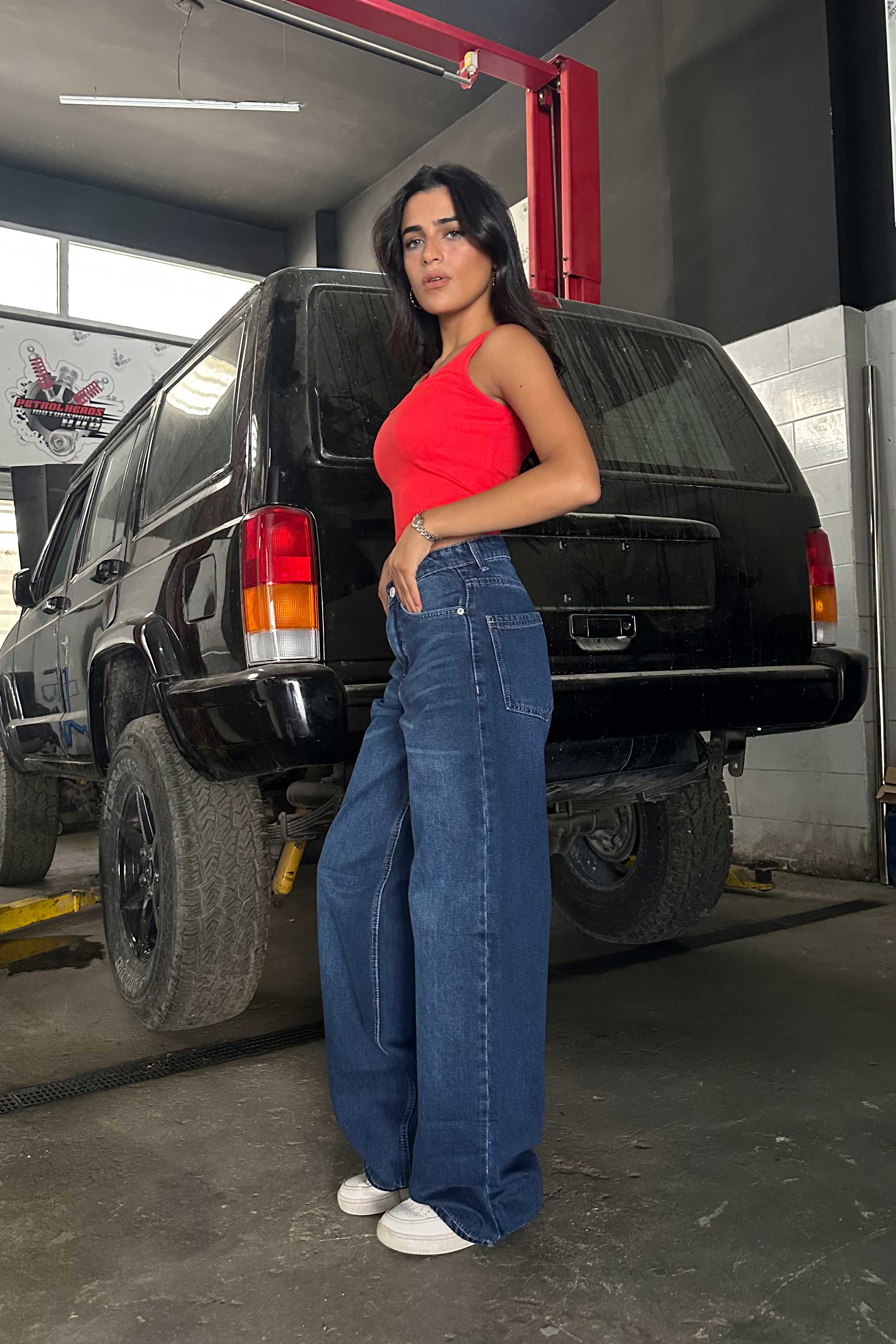 Baggy - Mid Rise Navy Blue Jeans