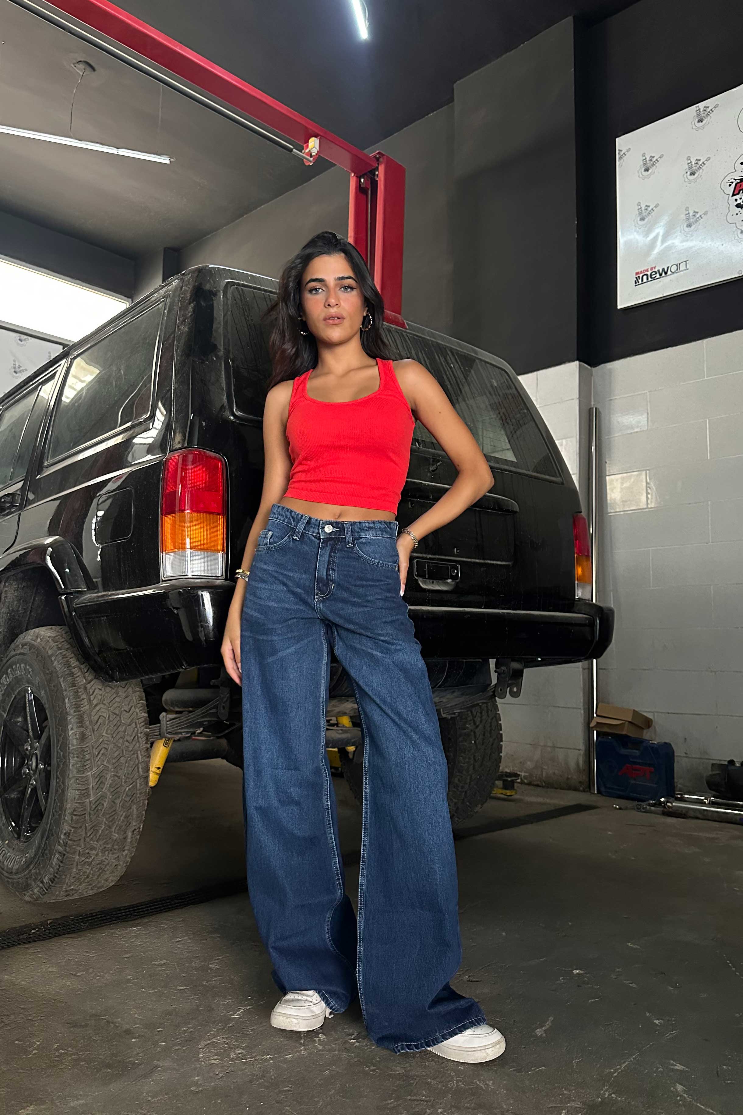Baggy - Mid Rise Navy Blue Jeans