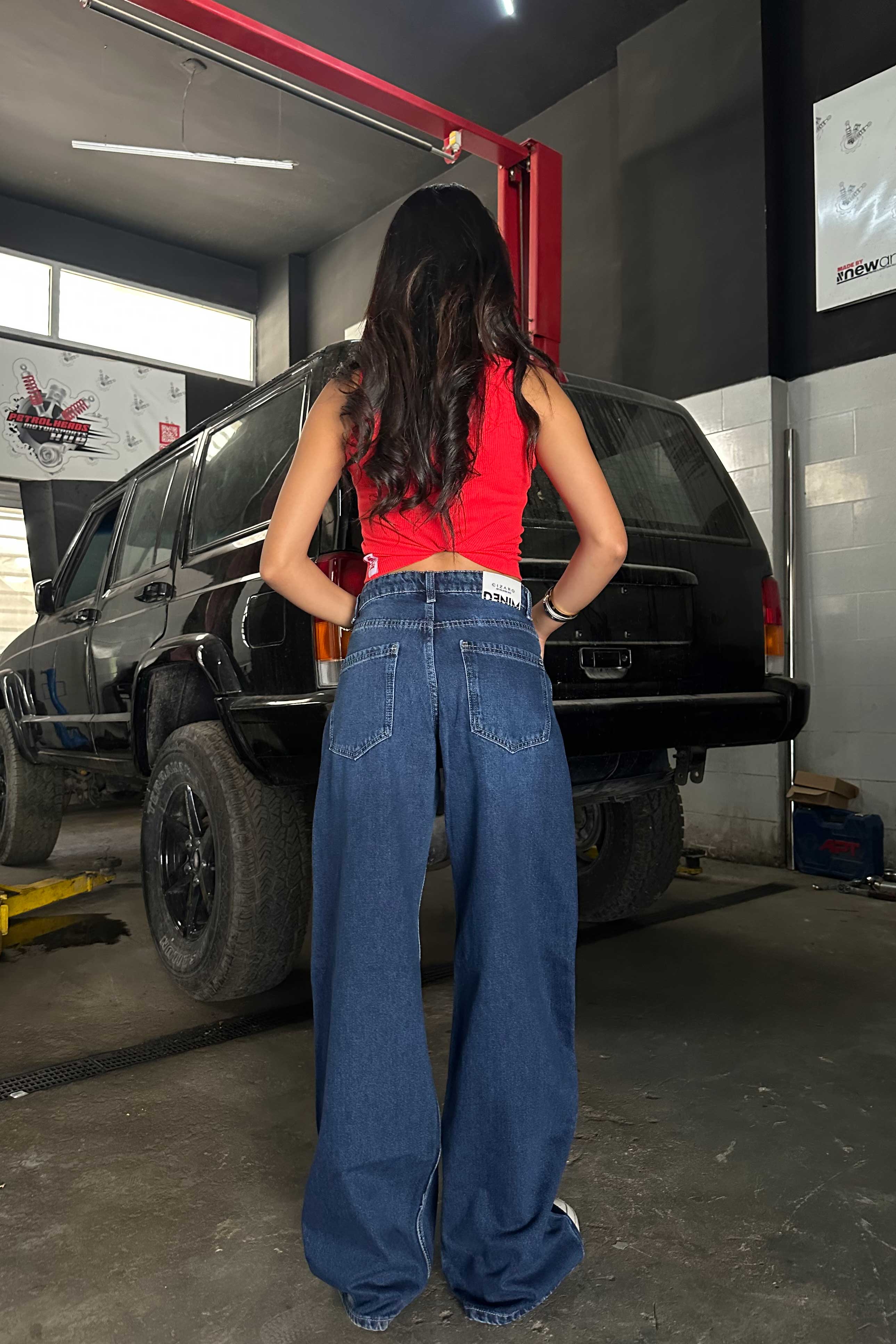 Baggy - Mid Rise Navy Blue Jeans
