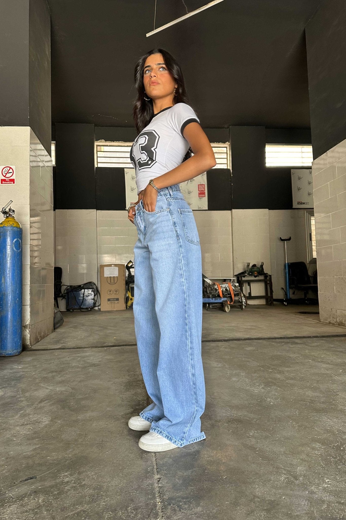 Baggy – Mid Rise Light Vintage Blue Jeans Mom-Fit CIZARO - Cizaro Jeans