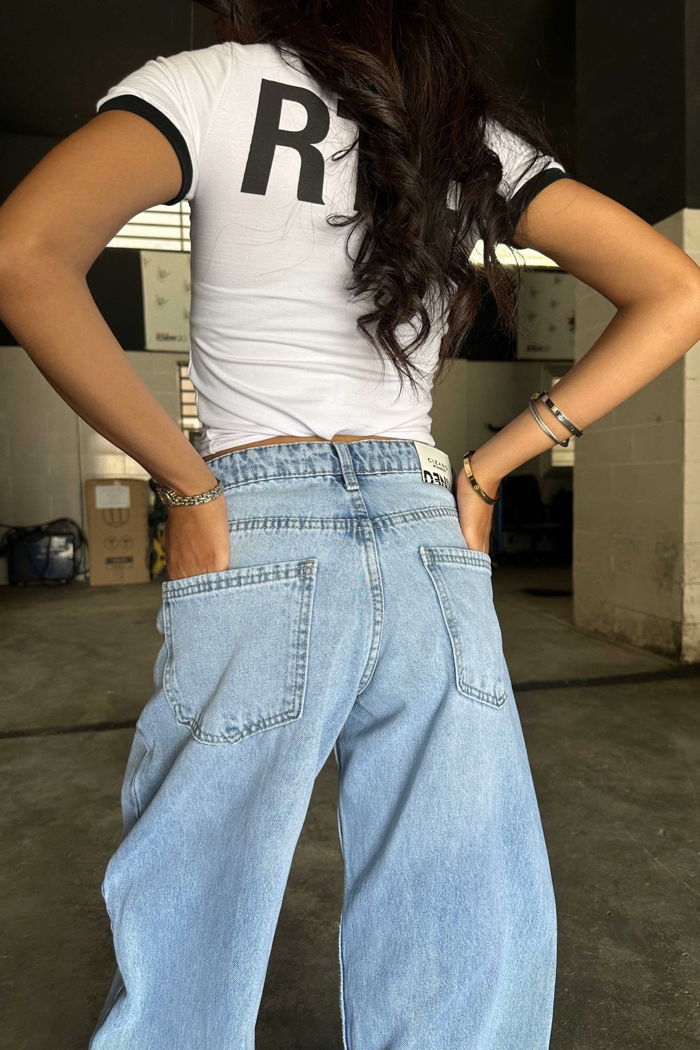 Baggy – Mid Rise Light Vintage Blue Jeans Mom-Fit CIZARO - Cizaro Jeans