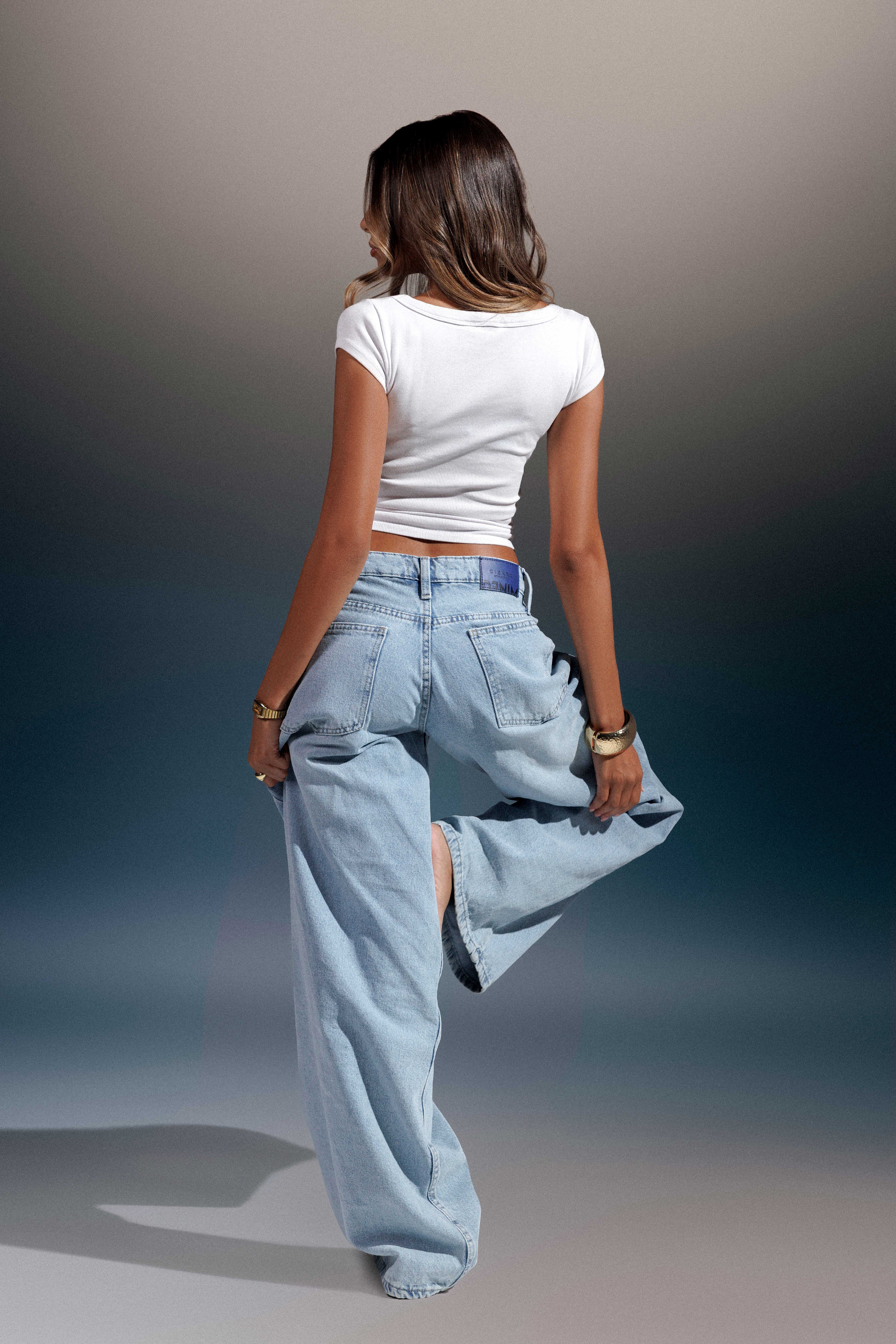 Super Baggy – Low-Waist Light Blue Jeans Super Baggy CIZARO - Cizaro Jeans