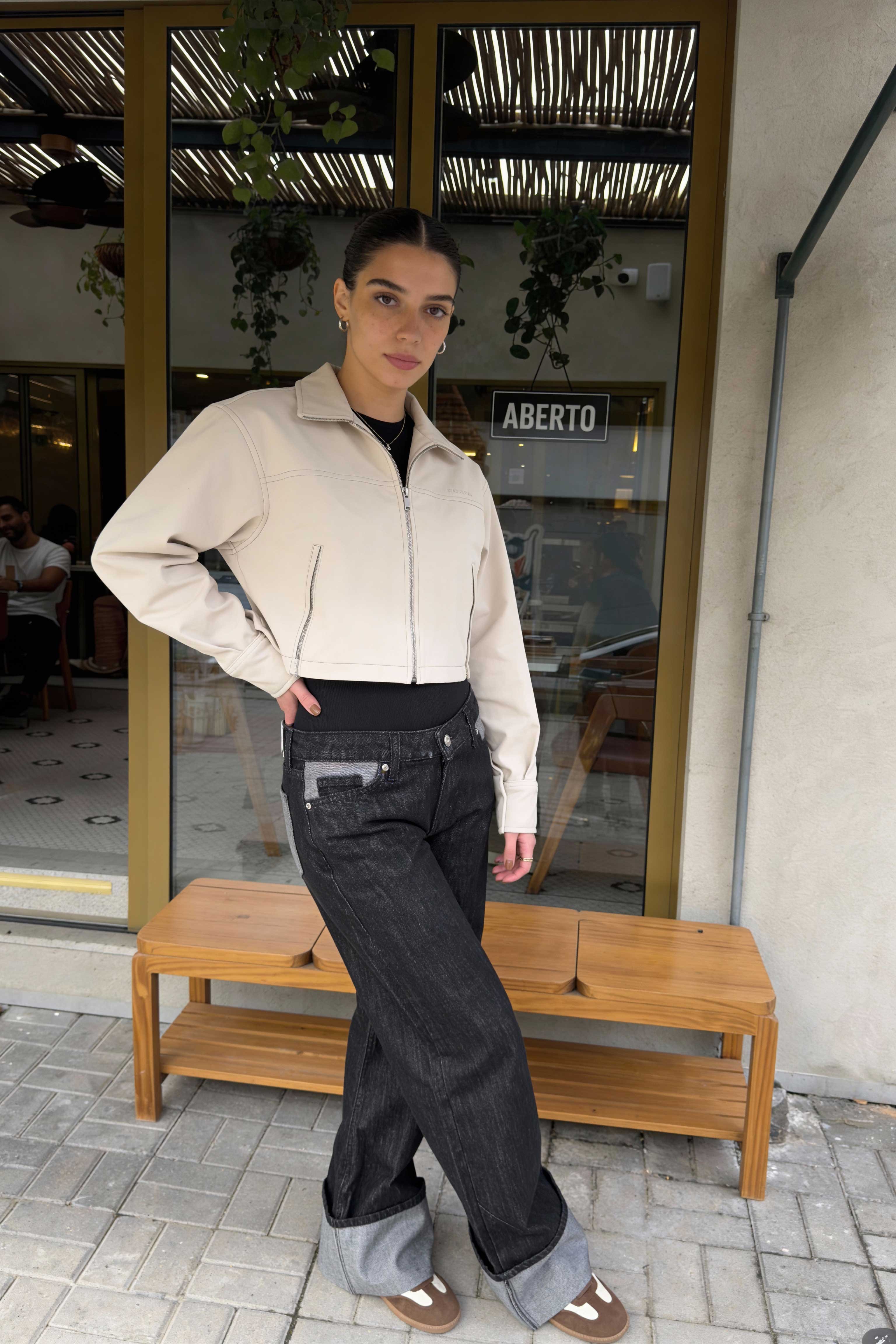 Baggy – Low-Waist Folded Black Raw Denim Jeans Baggy CIZARO - Cizaro Jeans