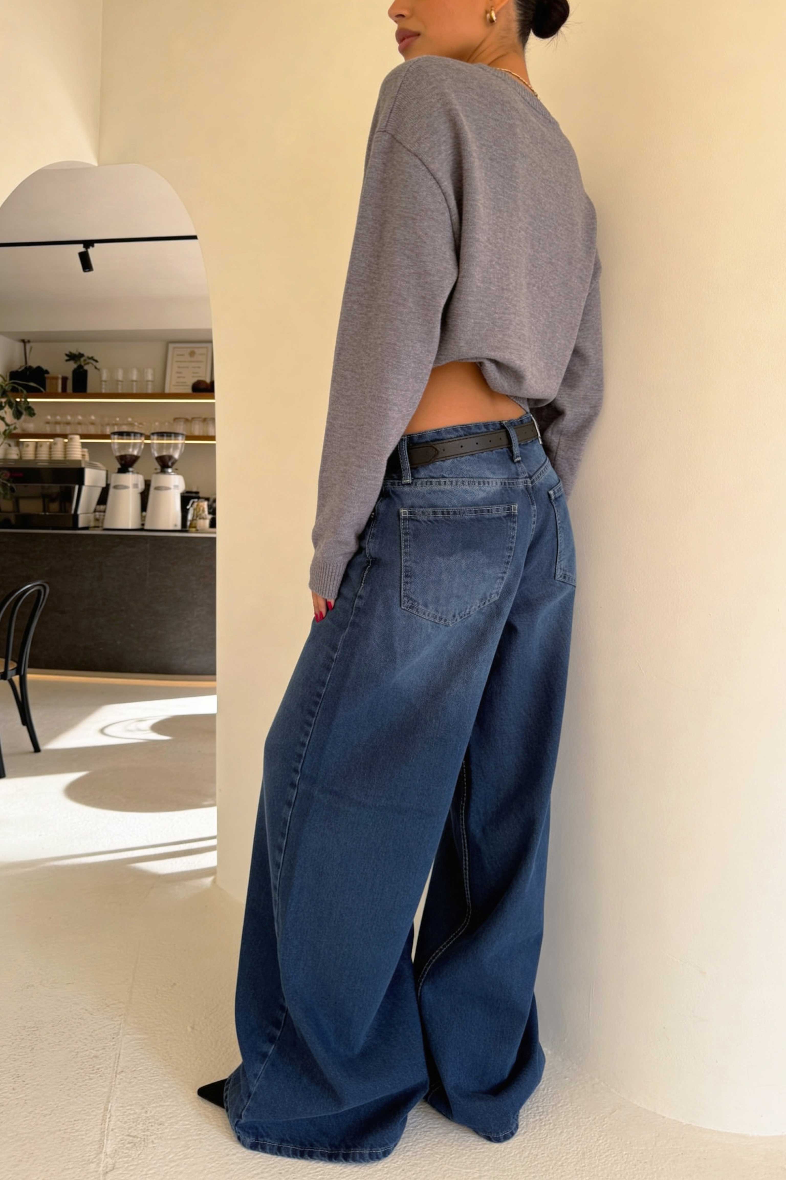 Loose Baggy – High-Waist Ocean Blue Jeans Baggy CIZARO - Cizaro Jeans