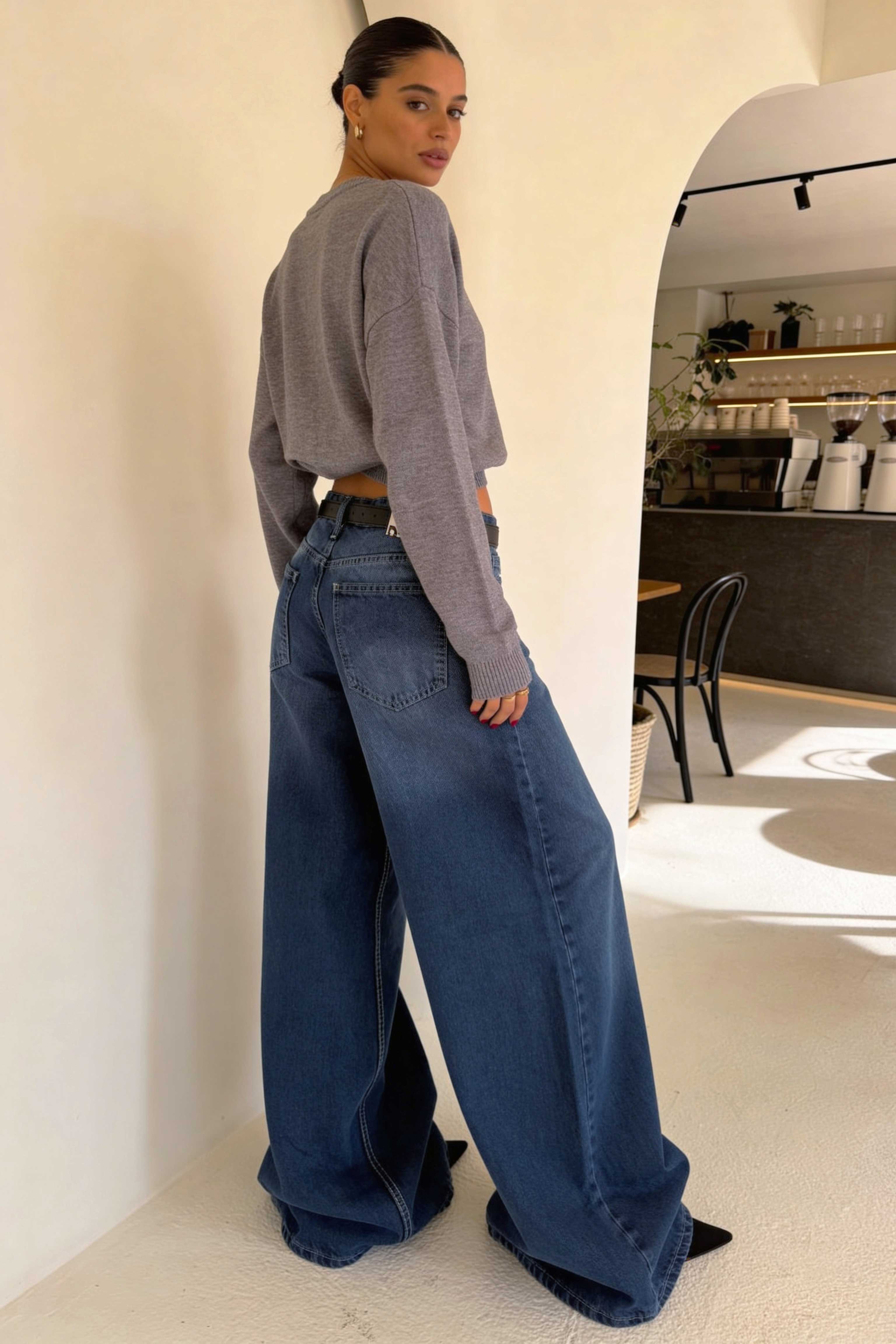 Loose Baggy – High-Waist Ocean Blue Jeans Baggy CIZARO - Cizaro Jeans