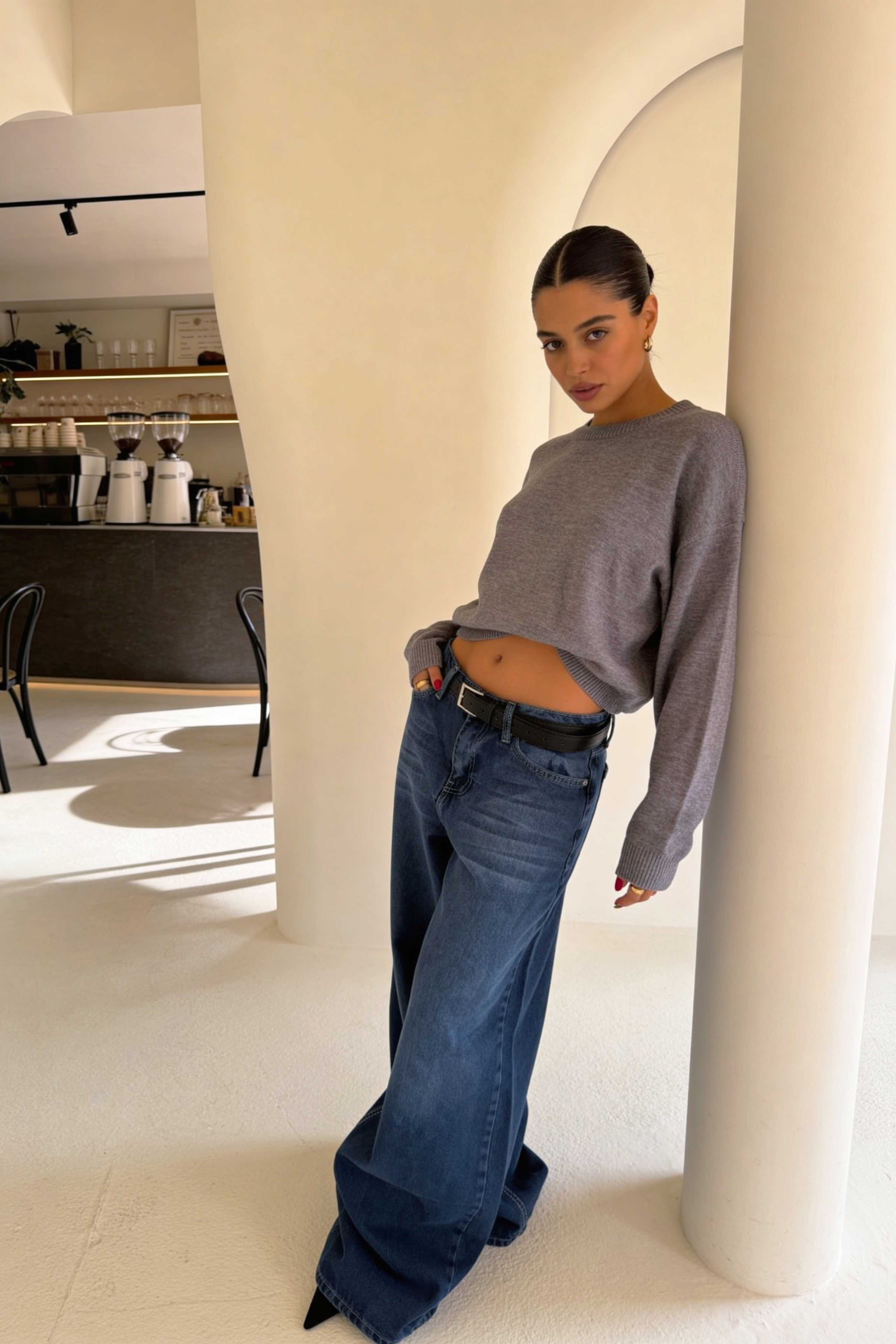 Loose Baggy – High-Waist Ocean Blue Jeans Baggy CIZARO - Cizaro Jeans