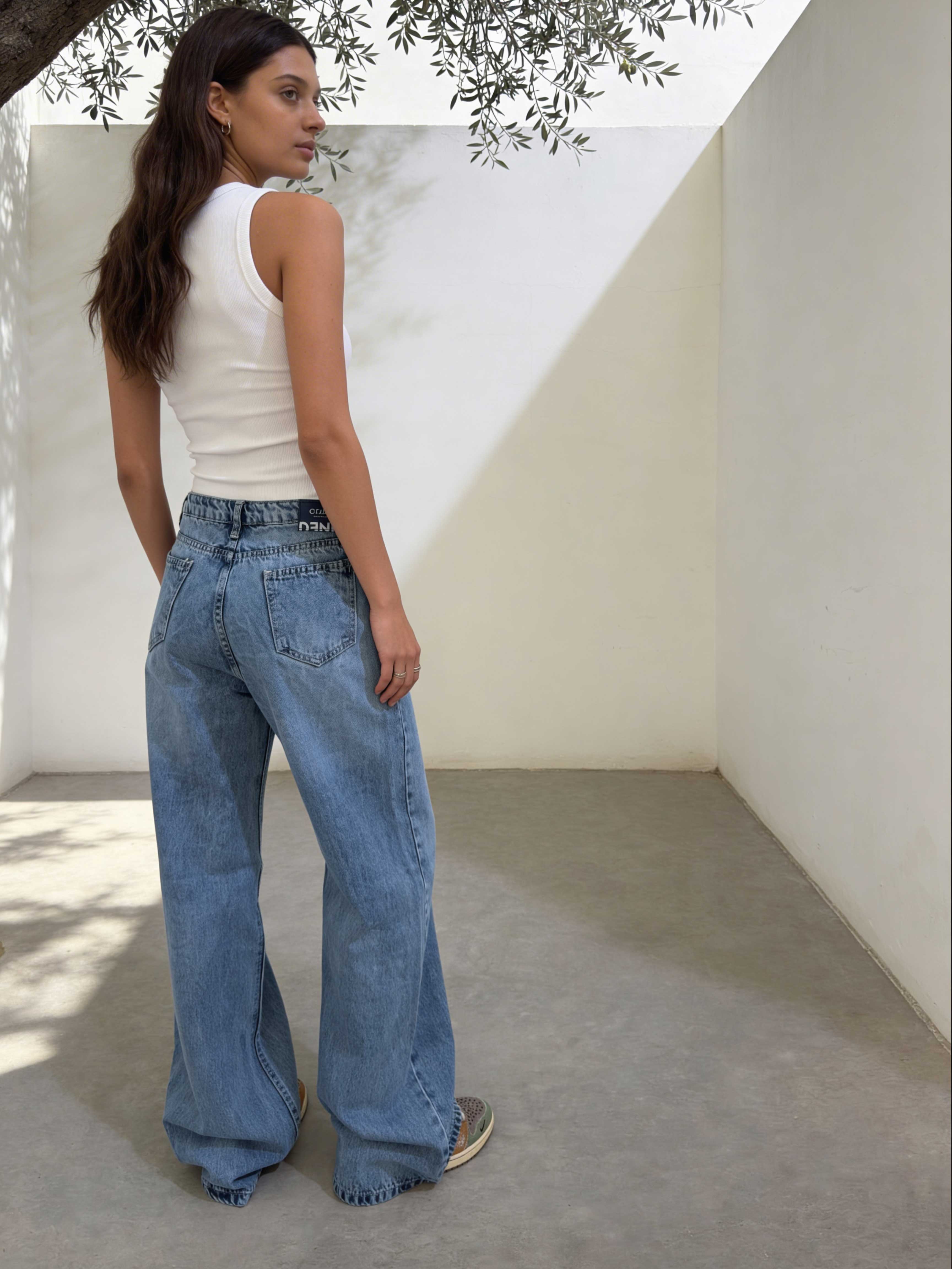 Baggy - High-Waist Marine Wash Blue Jeans Baggy CIZARO - Cizaro Jeans