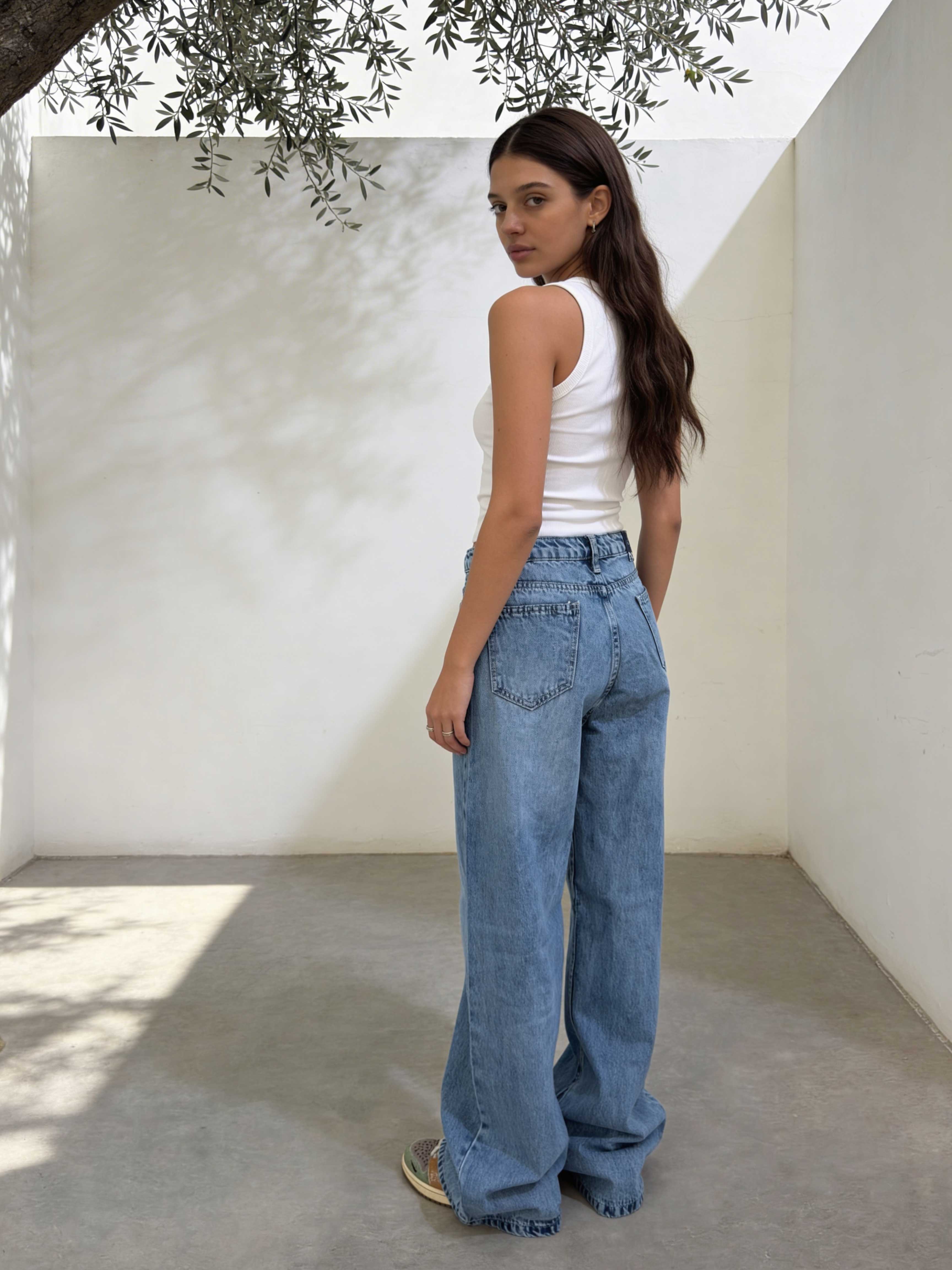 Baggy - High-Waist Marine Wash Blue Jeans Baggy CIZARO - Cizaro Jeans