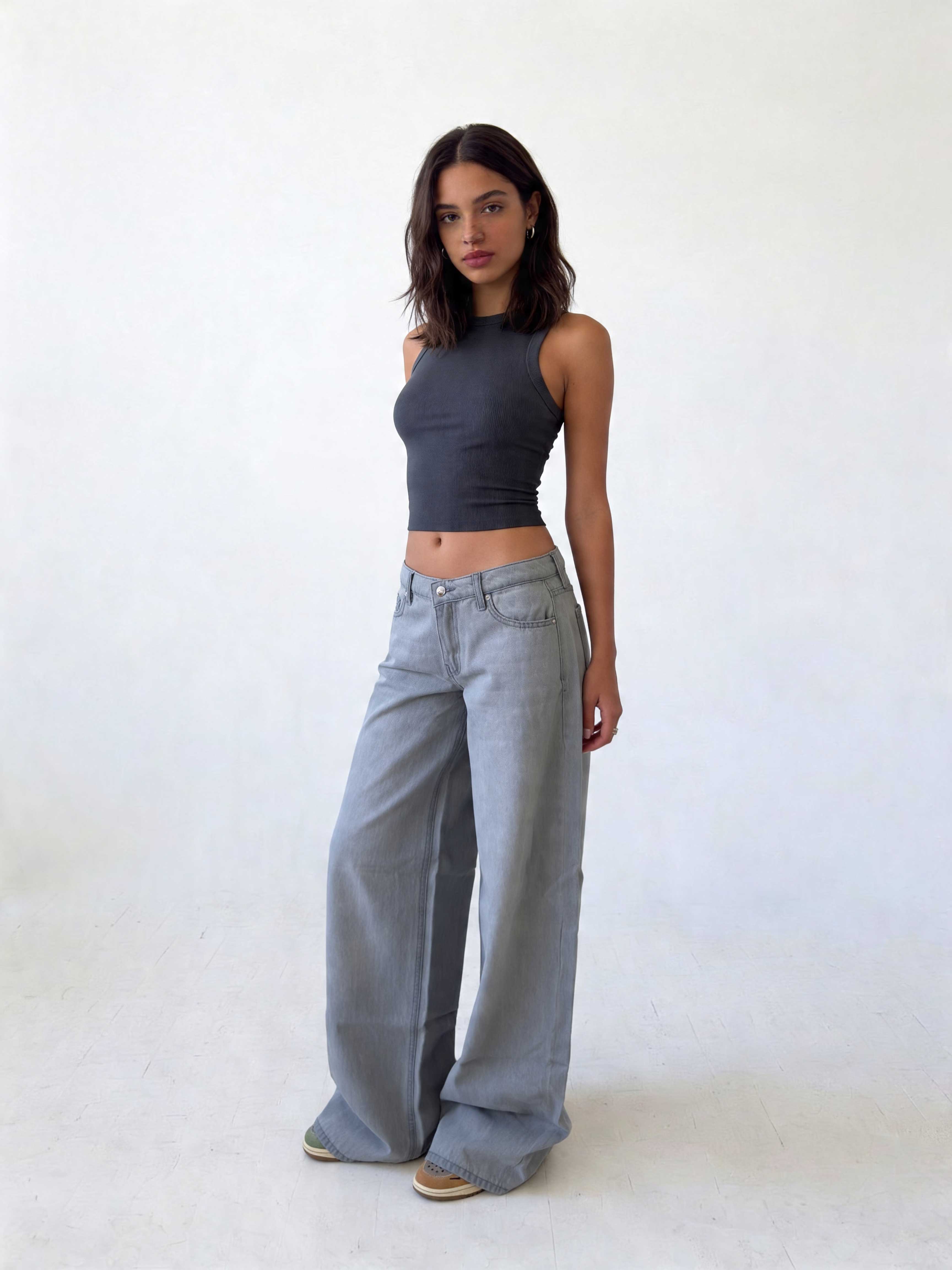 Baggy – Low-Waist Pale Grey Wash Jeans Baggy CIZARO - Cizaro Jeans