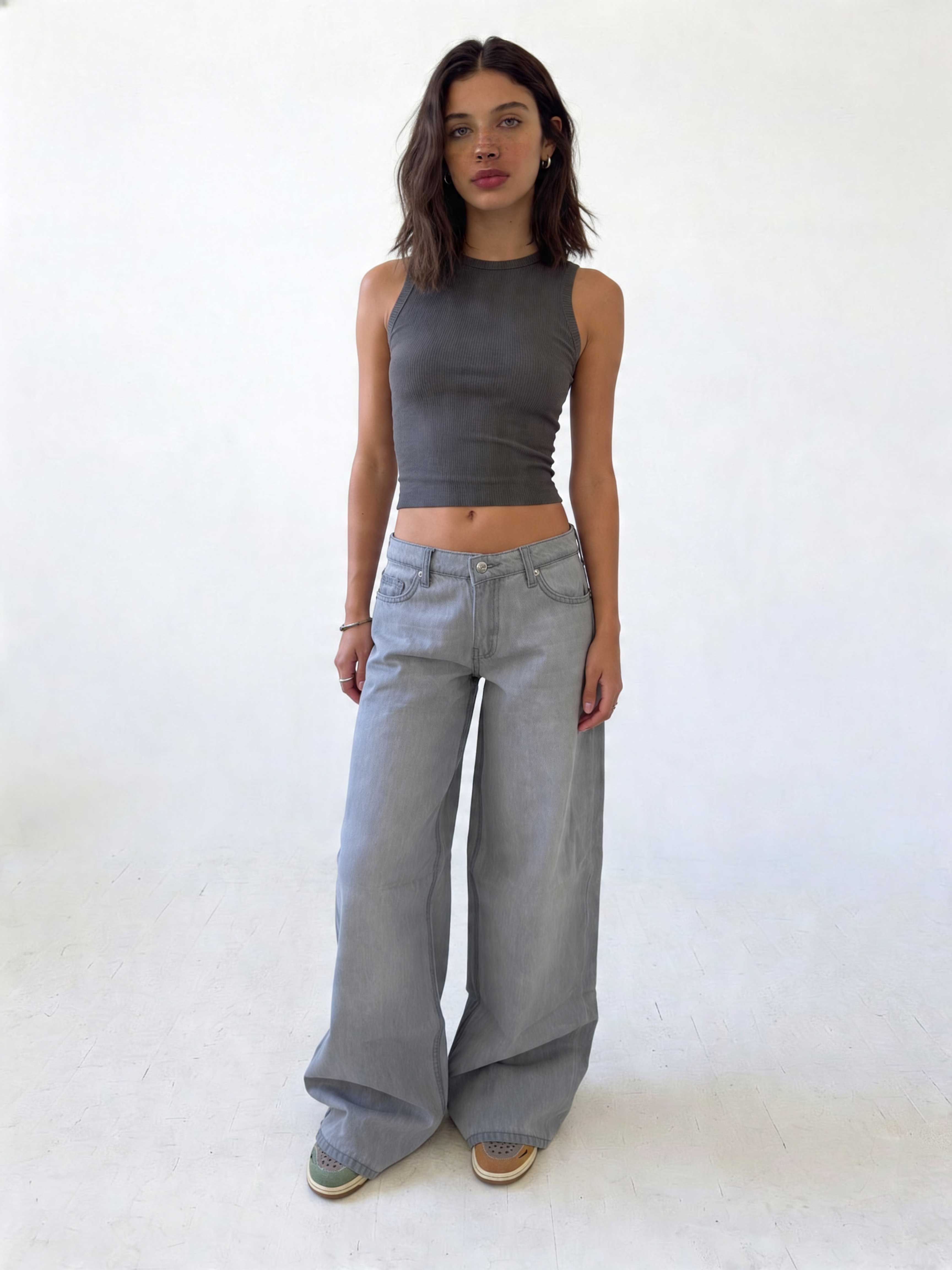 Baggy – Low-Waist Pale Grey Wash Jeans Baggy CIZARO - Cizaro Jeans