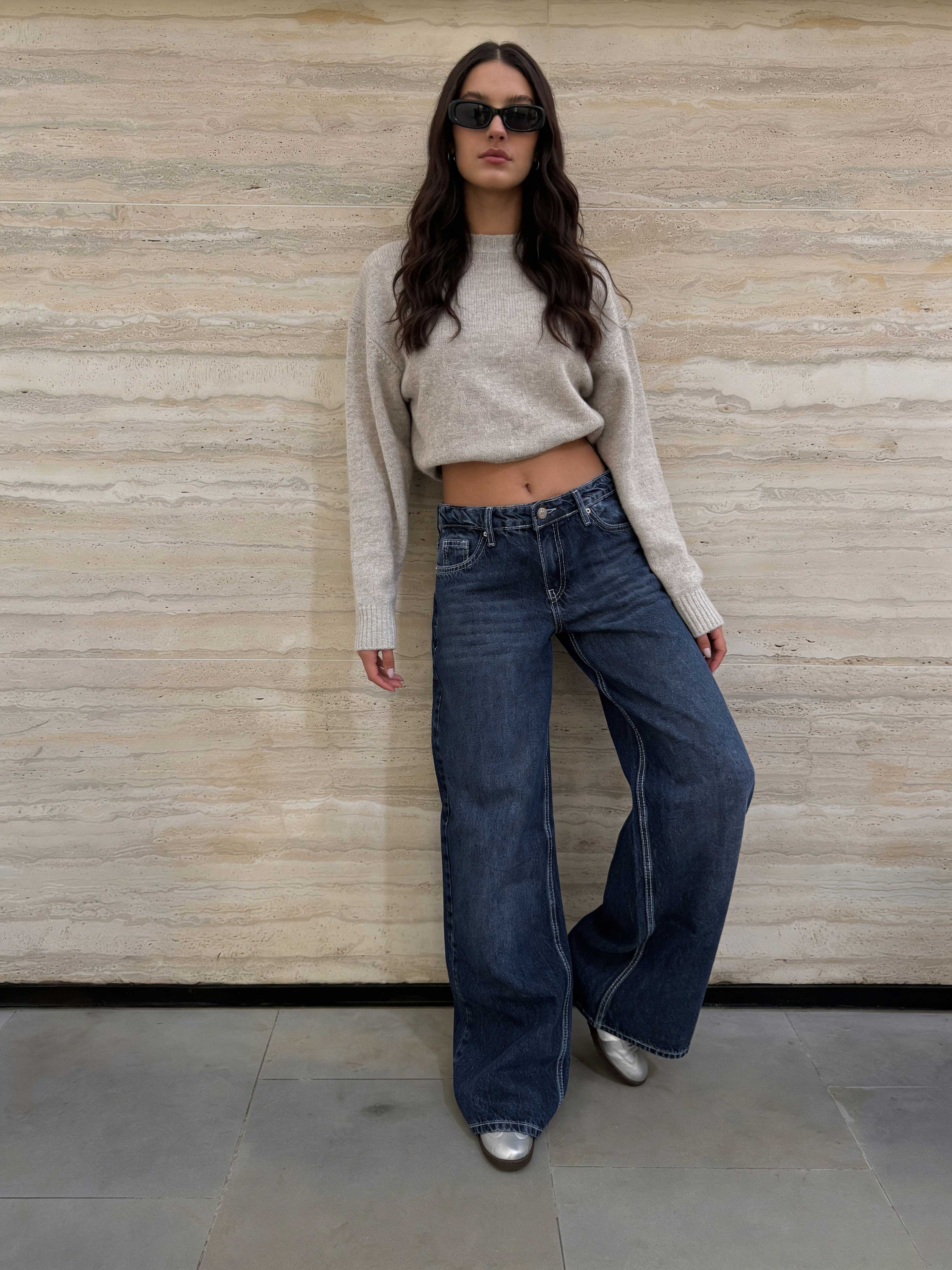 Baggy – Low-Waist Deep Ocean Blue Jeans