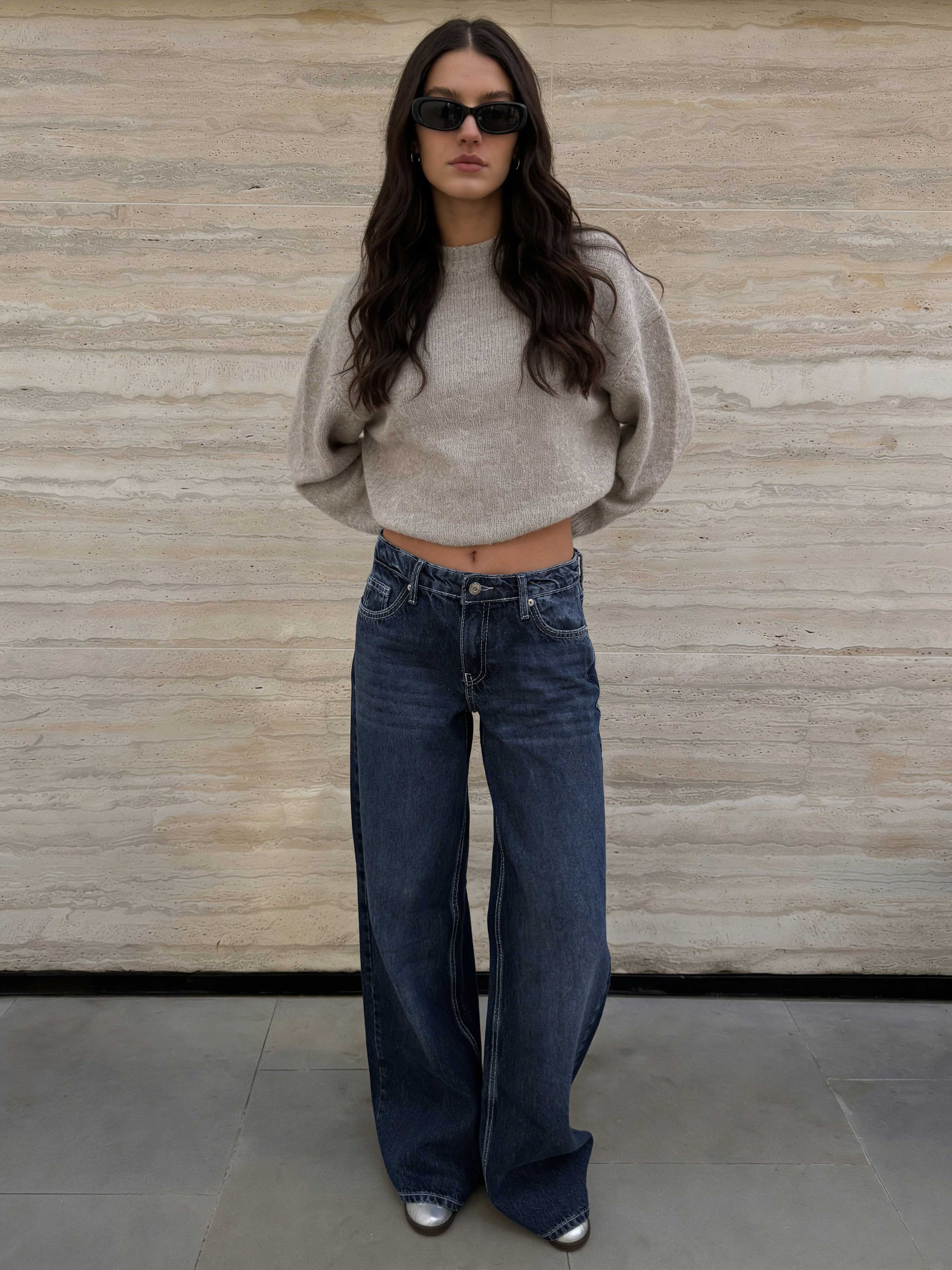 Baggy – Low-Waist Deep Ocean Blue Jeans