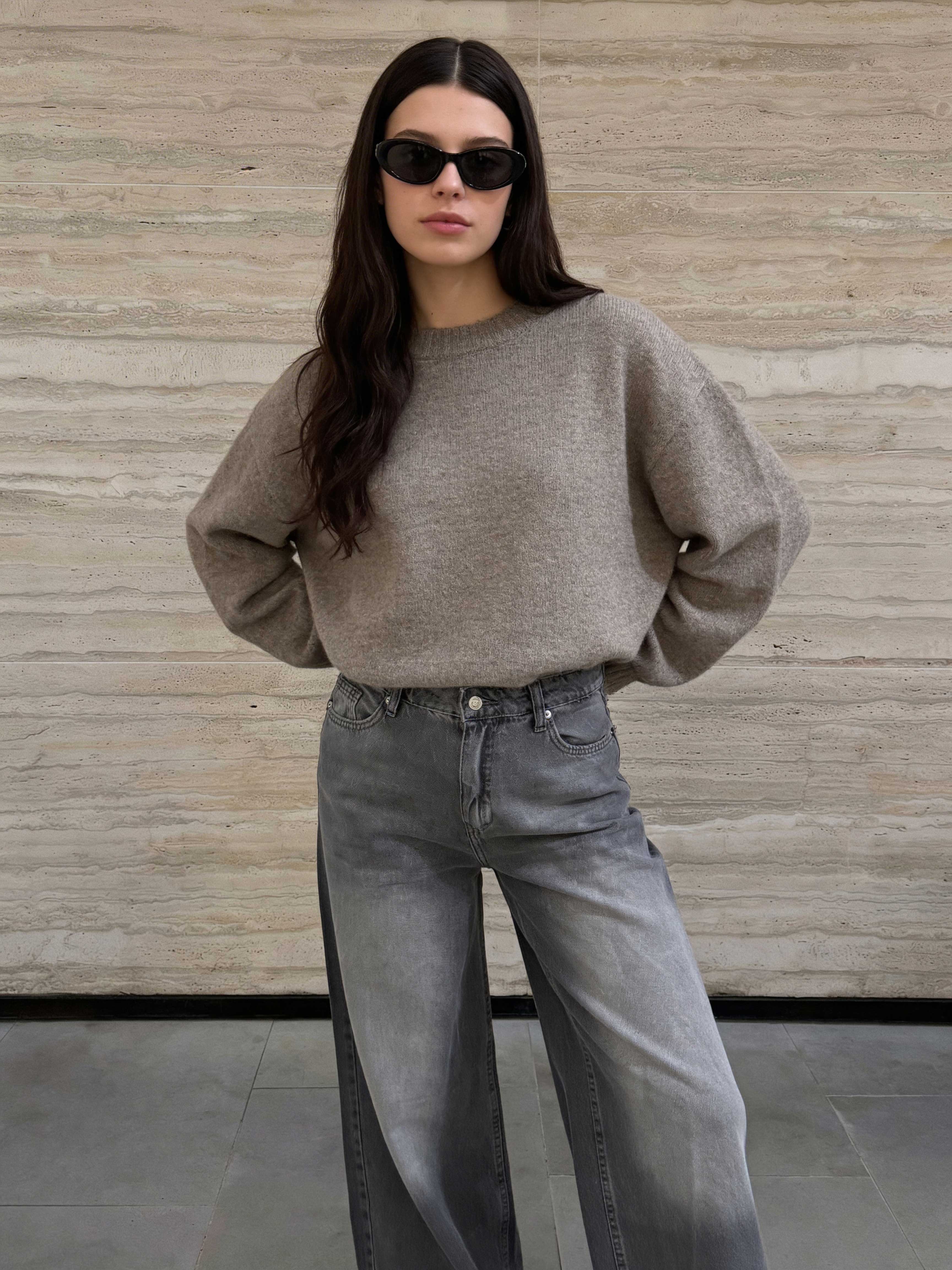 Super Baggy High waist faded washed Black jeans Baggy CIZARO - Cizaro Jeans