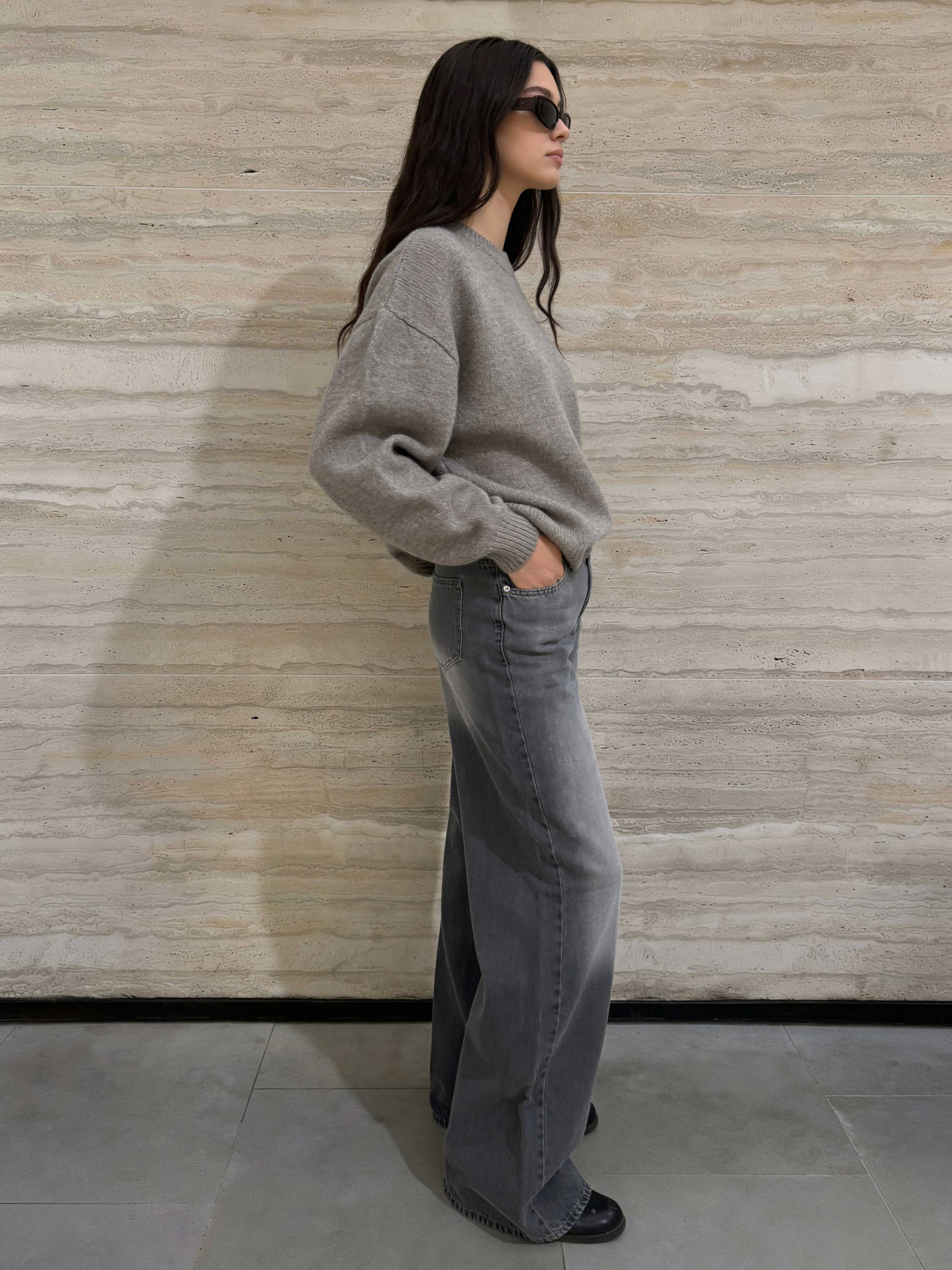 Super Baggy High waist faded washed Black jeans Baggy CIZARO - Cizaro Jeans