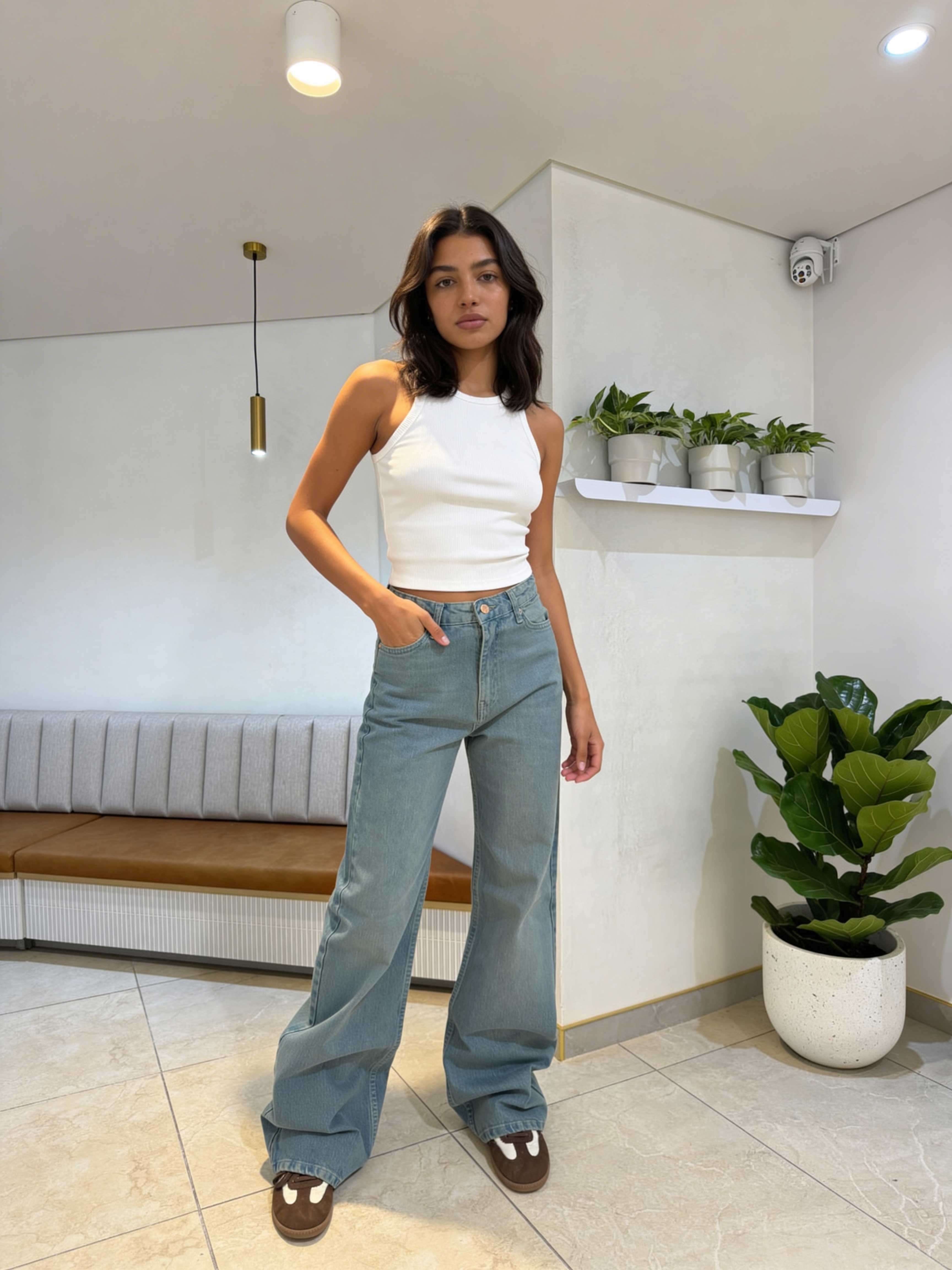 Baggy – High-Waist Misty Vintage Blue Jeans Baggy CIZARO - Cizaro Jeans