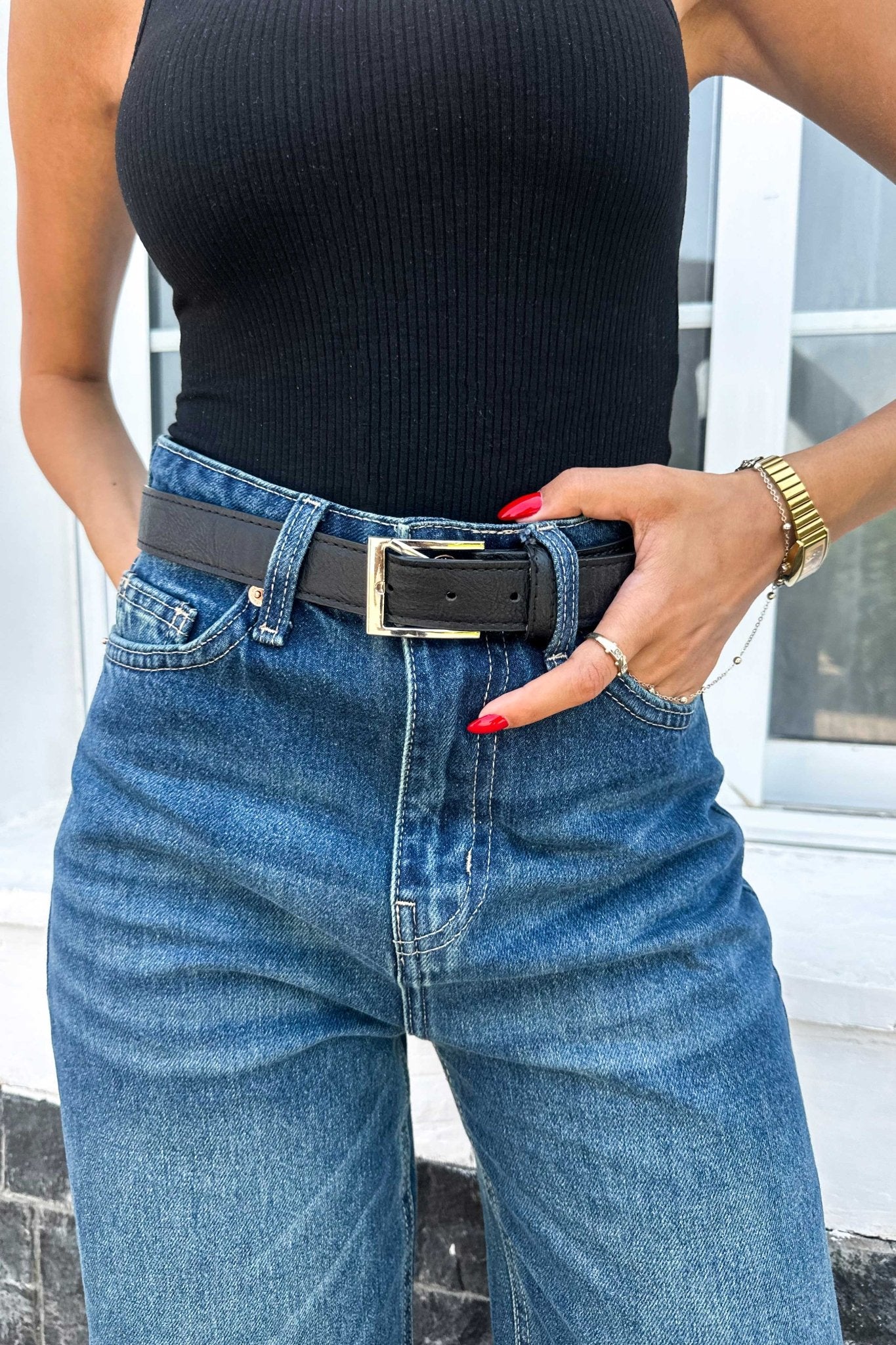 Baggy - High-Waist Deep Vintage Green Jeans Baggy CIZARO - Cizaro Jeans