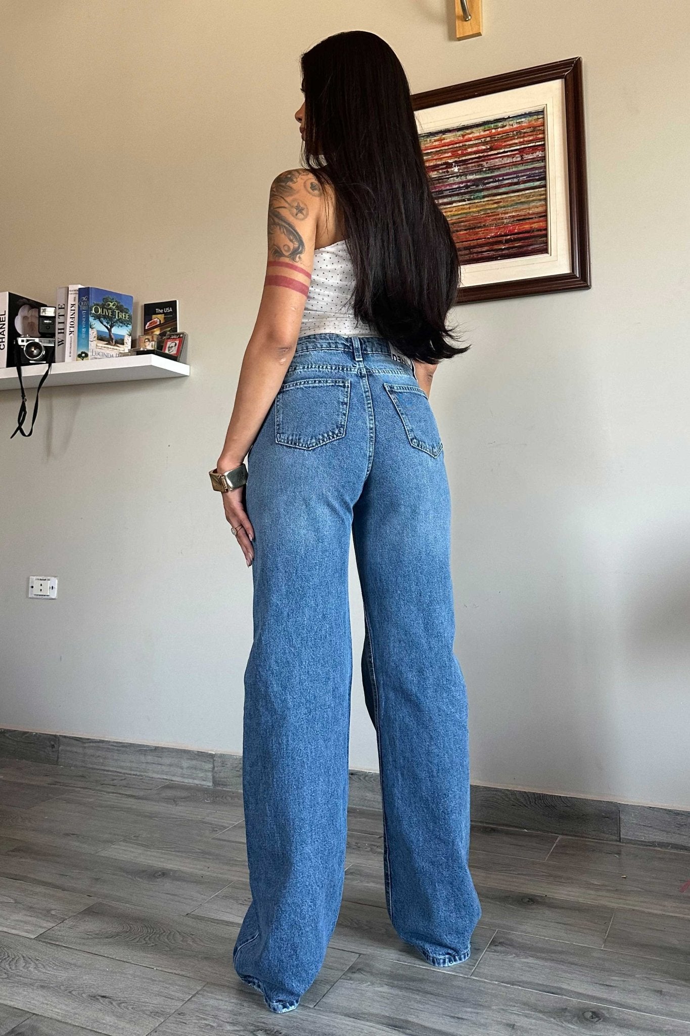 Baggy - High-Waist Medium Blue Jeans BAGGY CIZARO - Cizaro Jeans