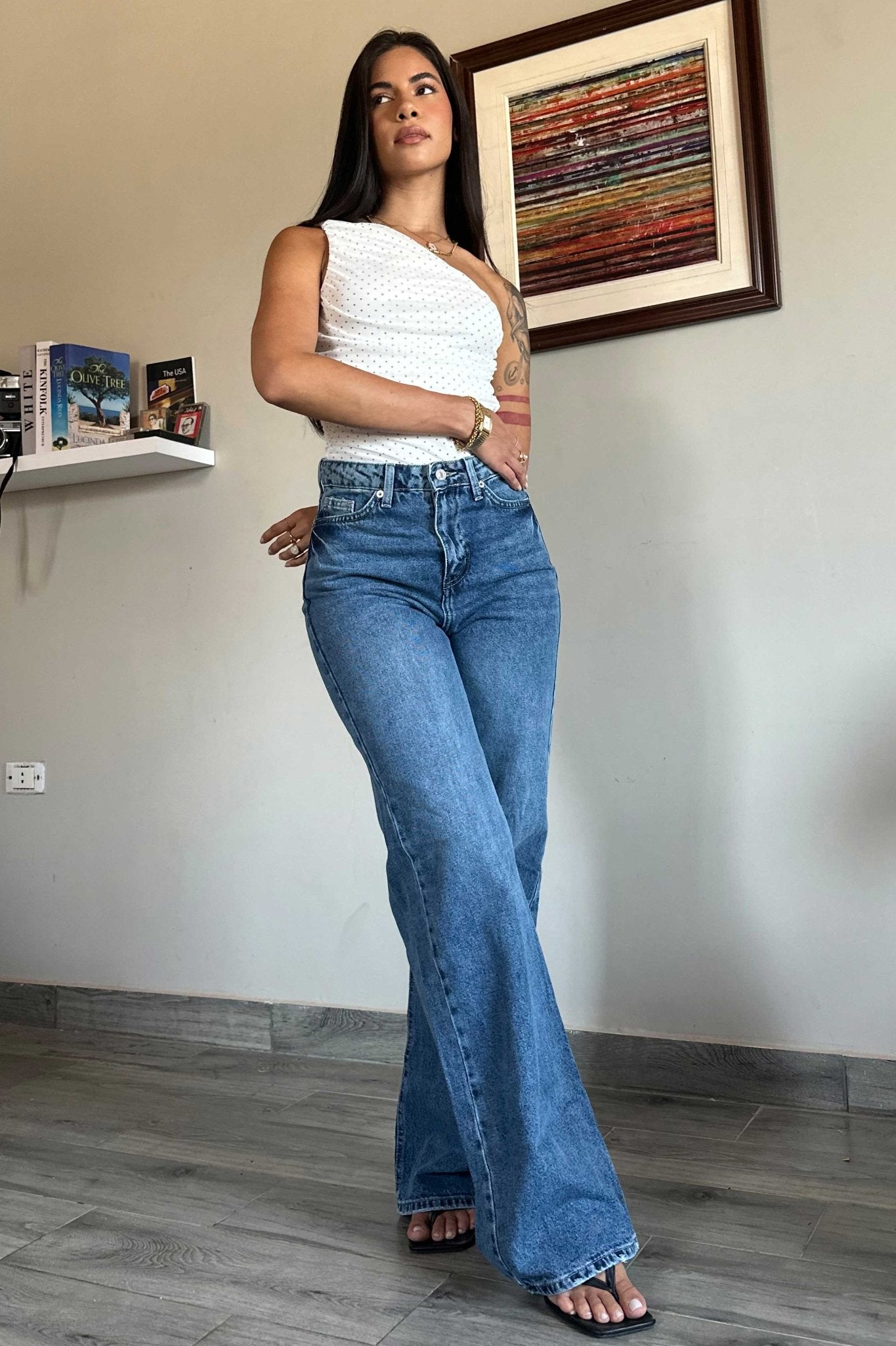 Baggy - High-Waist Medium Blue Jeans BAGGY CIZARO - Cizaro Jeans