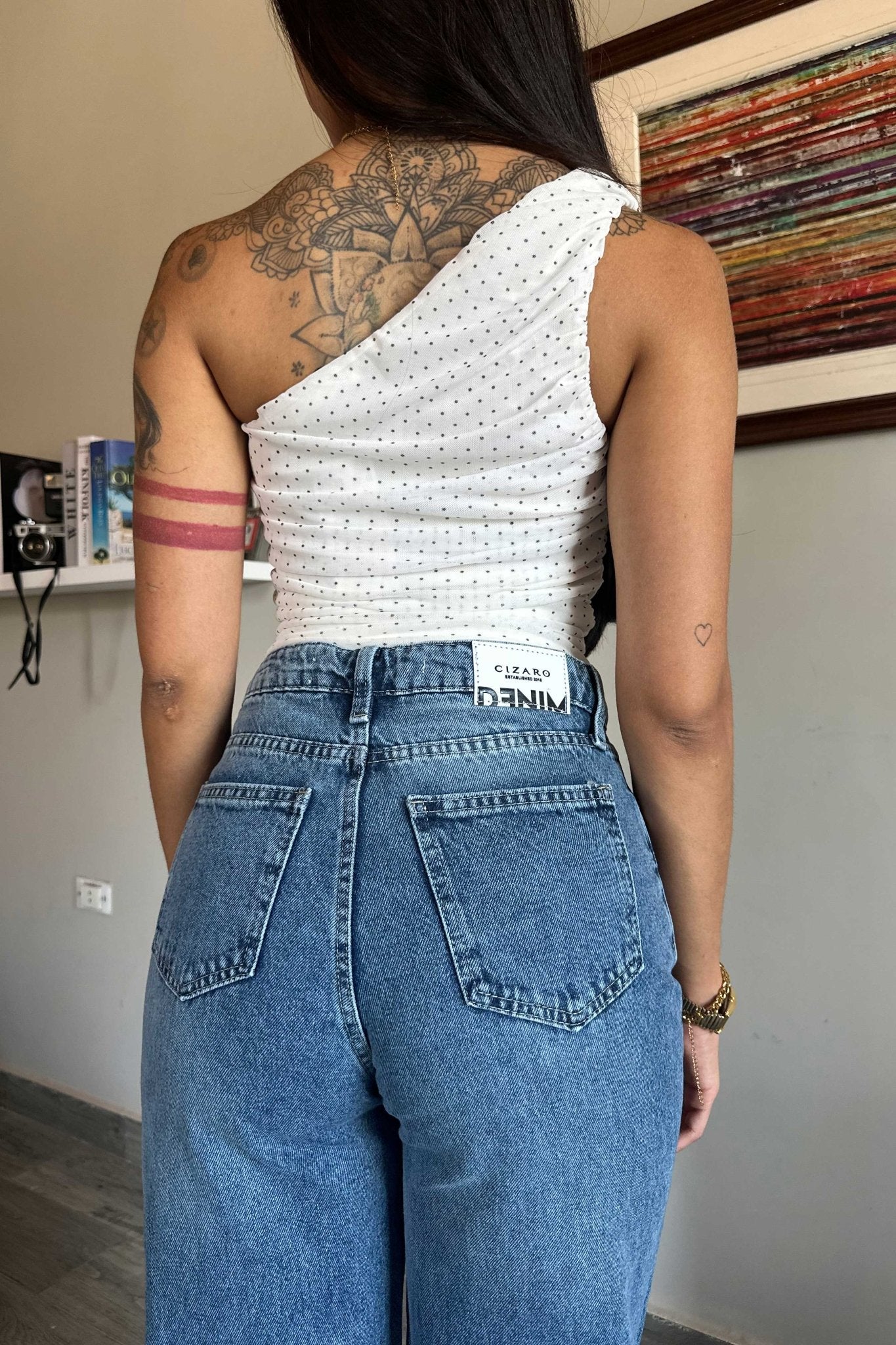 Baggy - High-Waist Medium Blue Jeans BAGGY CIZARO - Cizaro Jeans