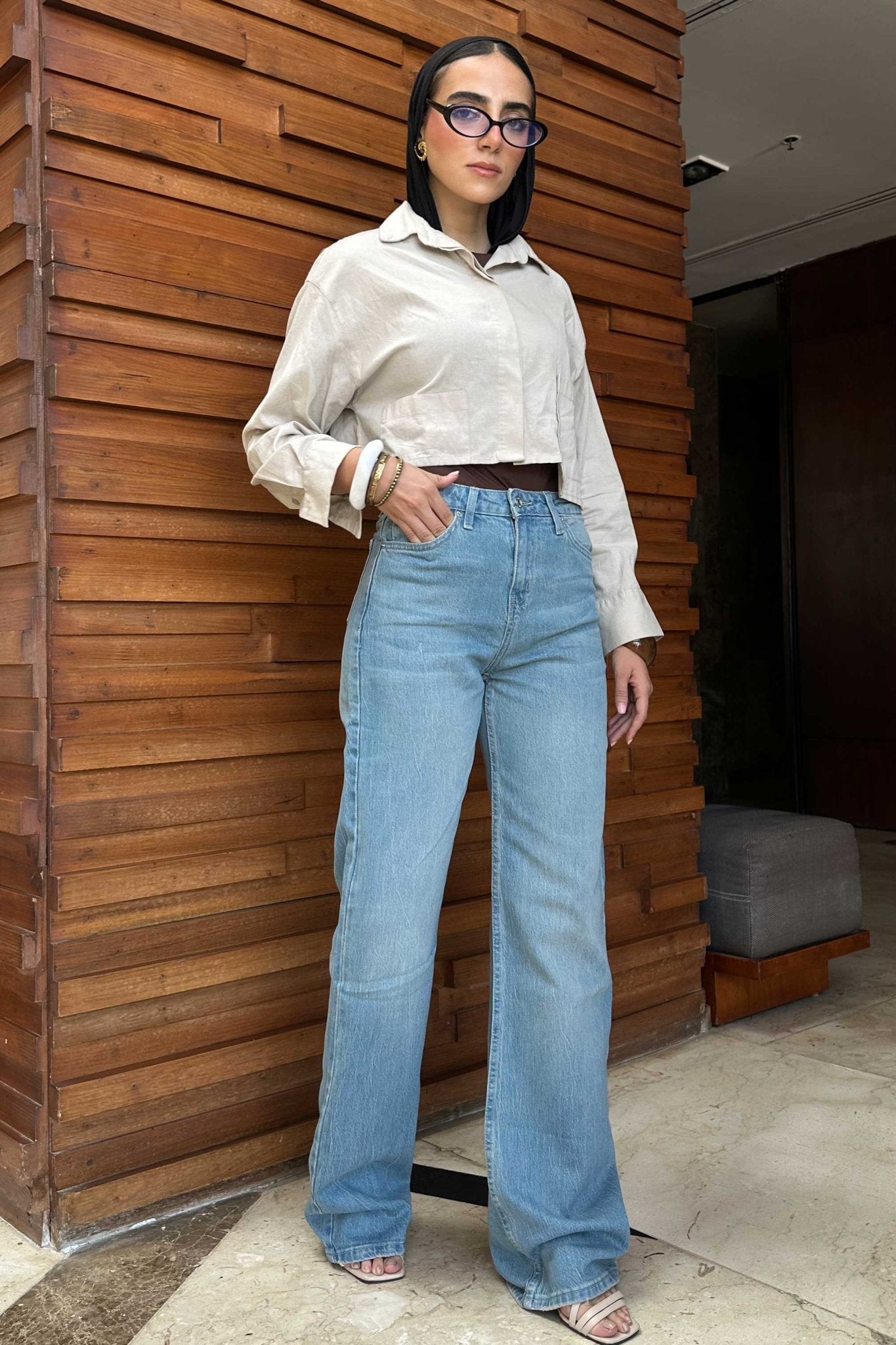 Ultra Comfort Baggy - High-Waist Light Med Vintage Blue Jeans ultra comfort baggy CIZARO - Cizaro Jeans