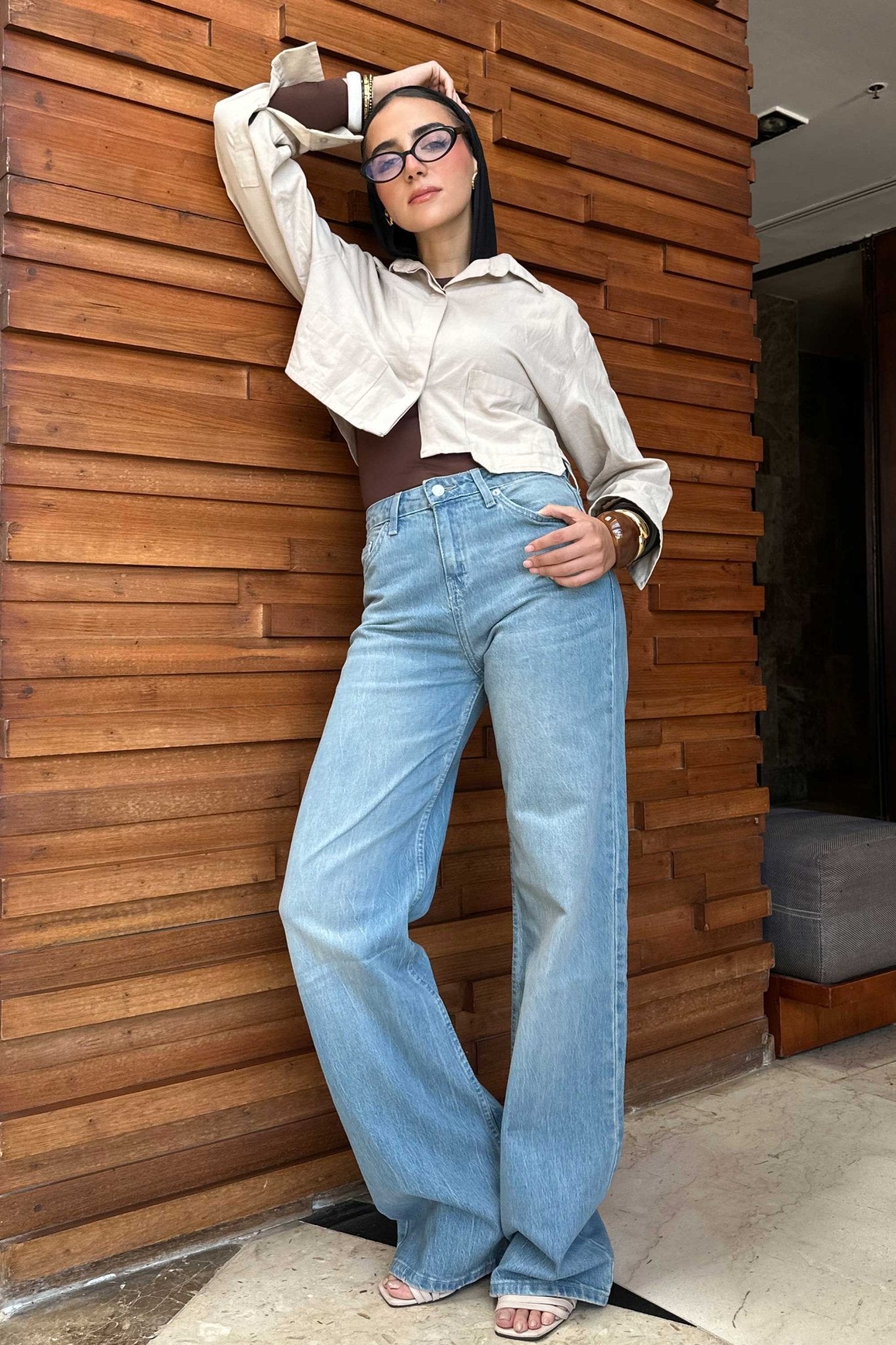 Ultra Comfort Baggy - High-Waist Light Med Vintage Blue Jeans ultra comfort baggy CIZARO - Cizaro Jeans