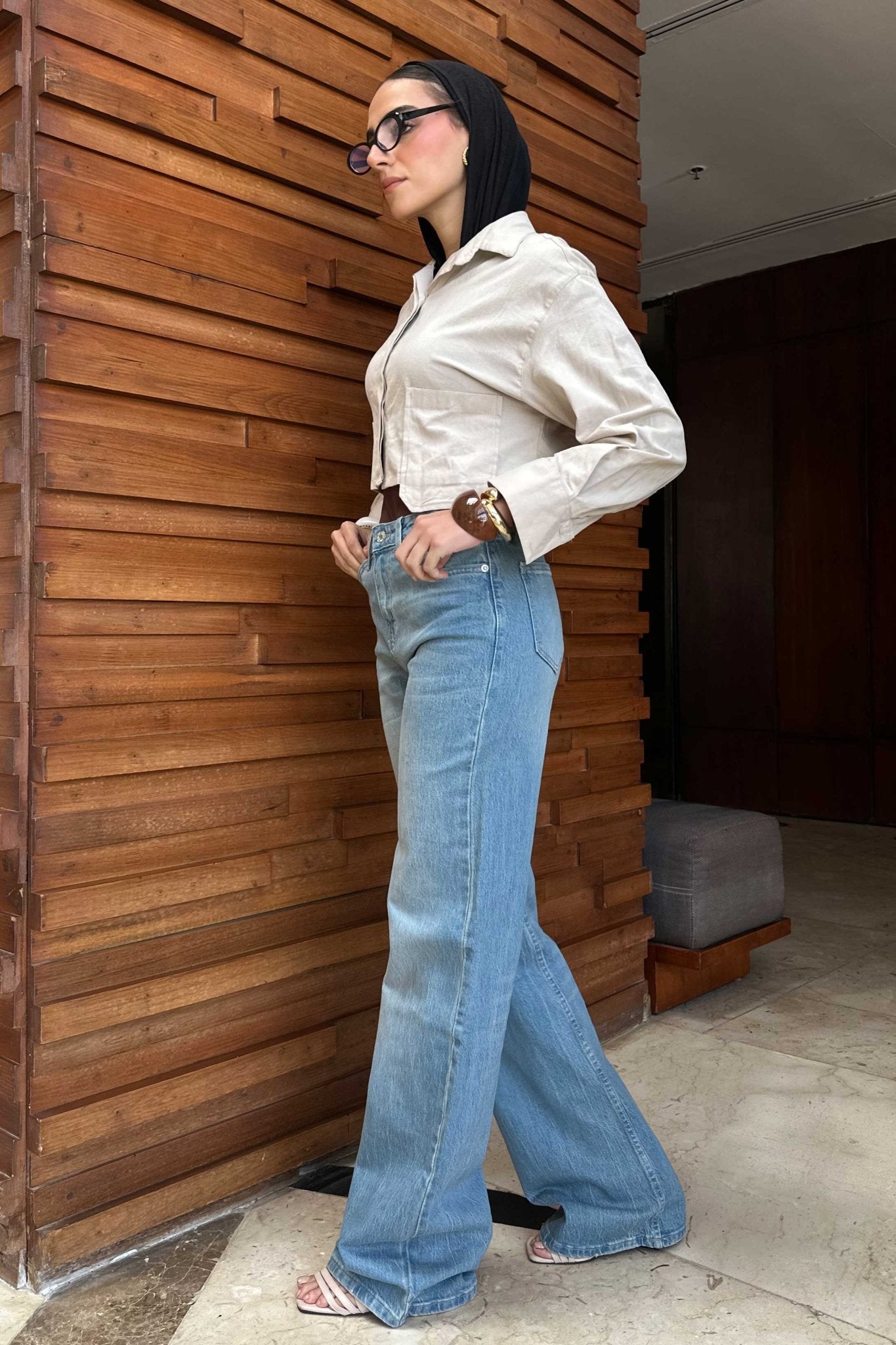 Ultra Comfort Baggy - High-Waist Light Med Vintage Blue Jeans ultra comfort baggy CIZARO - Cizaro Jeans