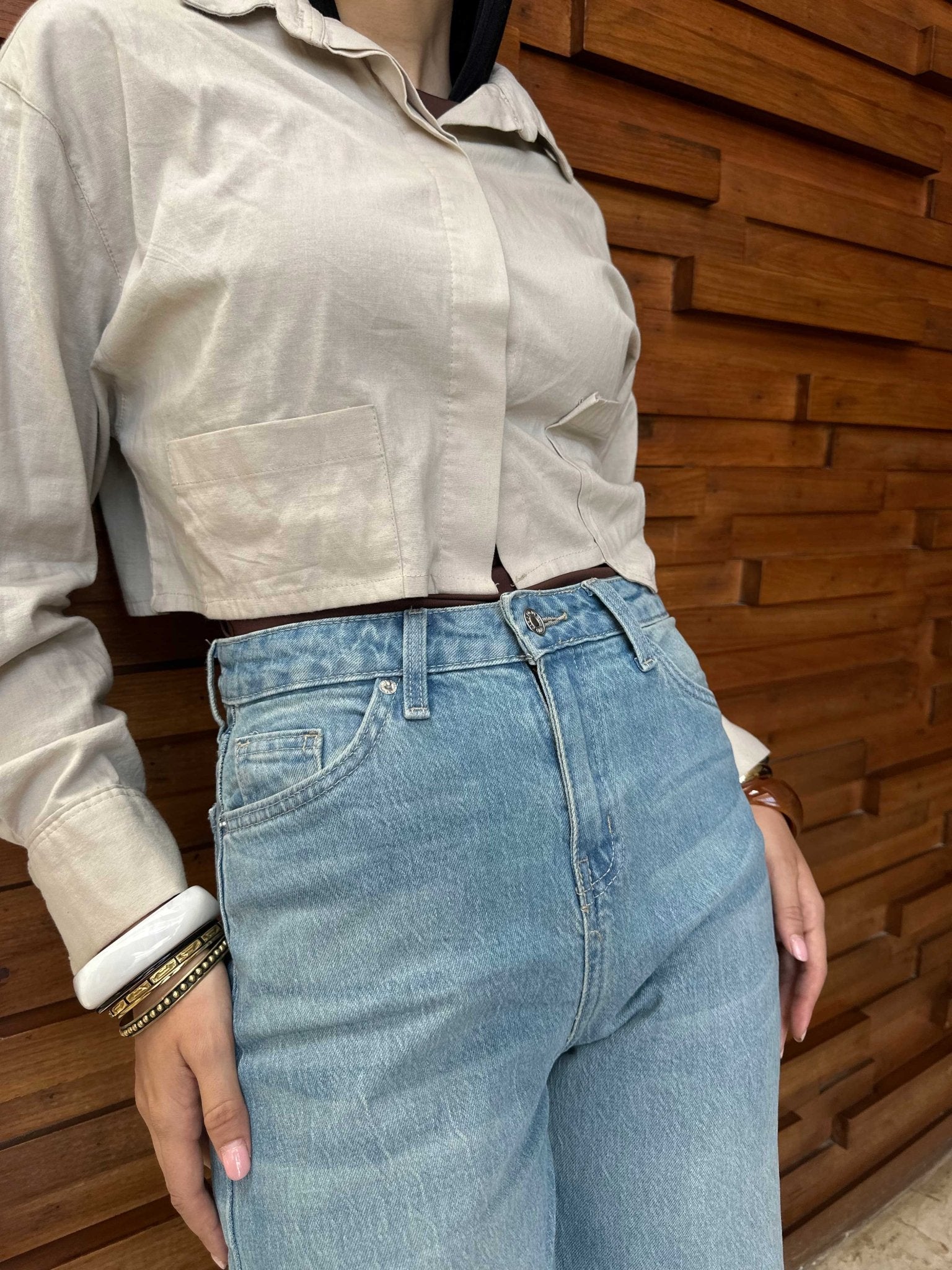 Ultra Comfort Baggy - High-Waist Light Med Vintage Blue Jeans ultra comfort baggy CIZARO - Cizaro Jeans