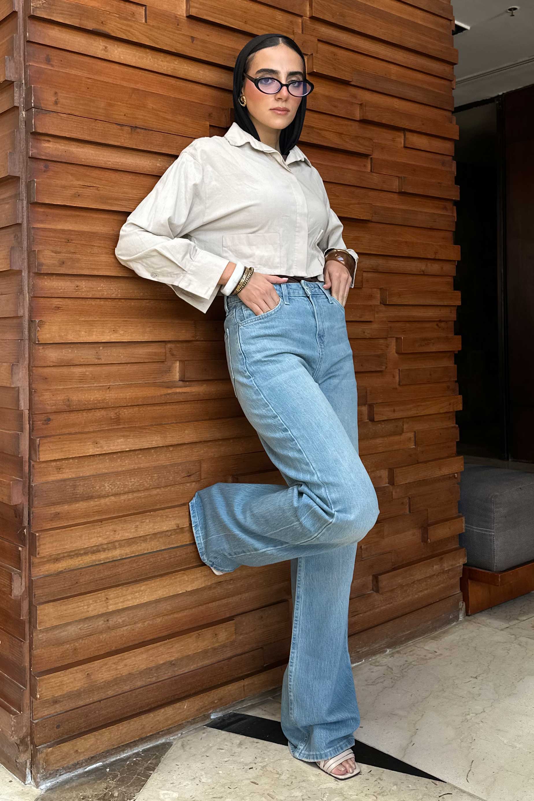 Ultra Comfort Baggy - High-Waist Light Med Vintage Blue Jeans ultra comfort baggy CIZARO - Cizaro Jeans