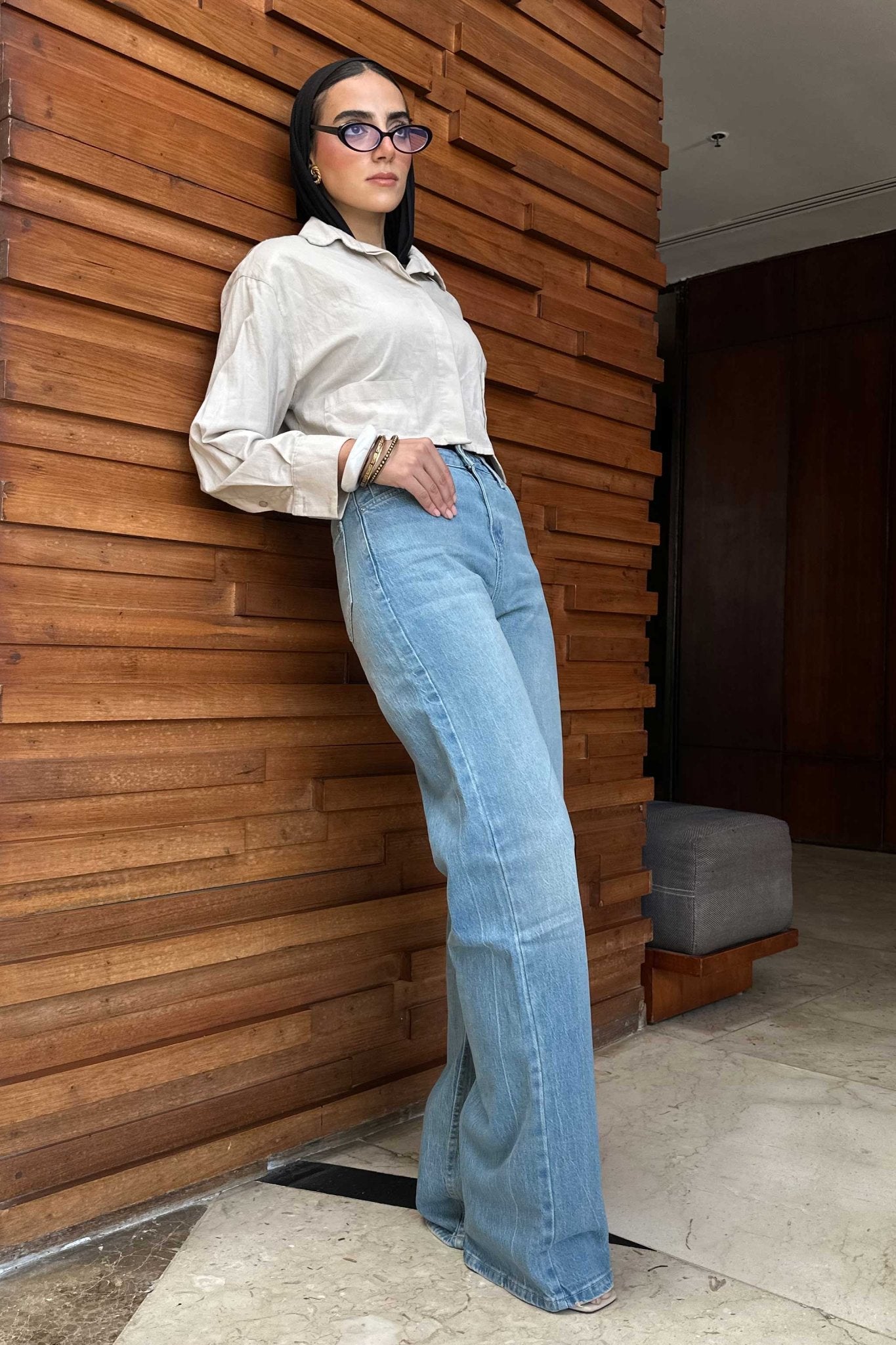 Ultra Comfort Baggy - High-Waist Light Med Vintage Blue Jeans ultra comfort baggy CIZARO - Cizaro Jeans
