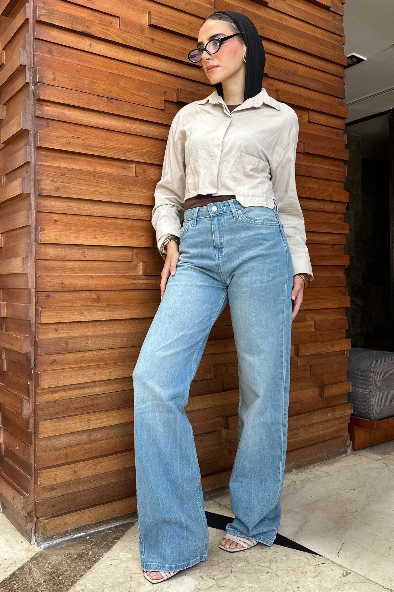 Ultra Comfort Baggy - High-Waist Light Med Vintage Blue Jeans ultra comfort baggy CIZARO - Cizaro Jeans