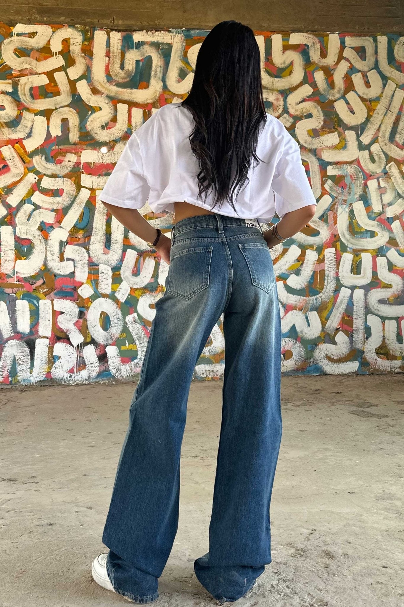 Baggy - High-Waist Dark Vintage Blue Jeans baggy CIZARO - Cizaro Jeans