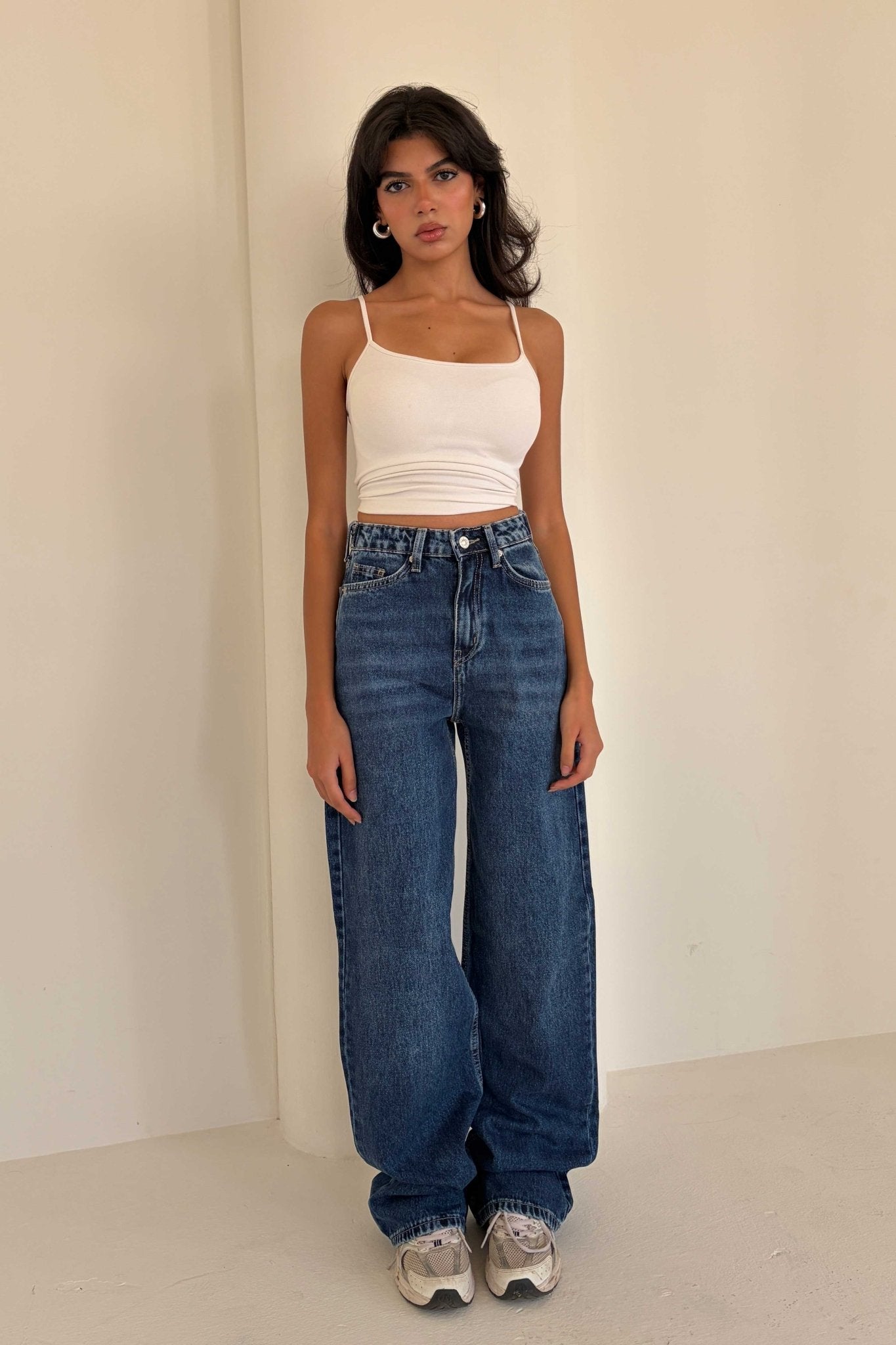 Baggy Flex Waist – Mid Rise Deep Ocean Blue Jeans BAGGY CIZARO - Cizaro Jeans