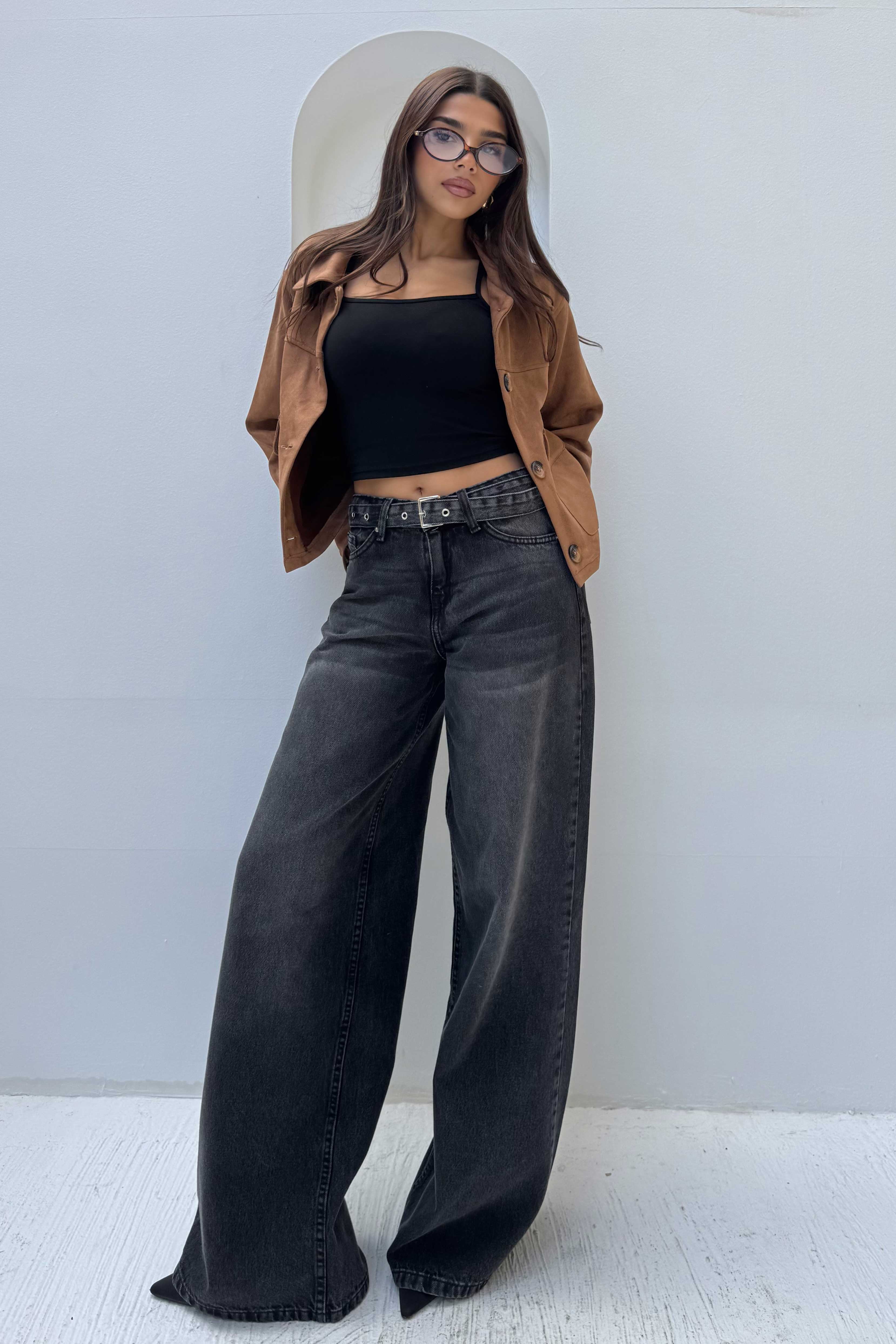 Super Baggy – Mid-Rise Washed Black Jeans Super Baggy CIZARO - Cizaro Jeans