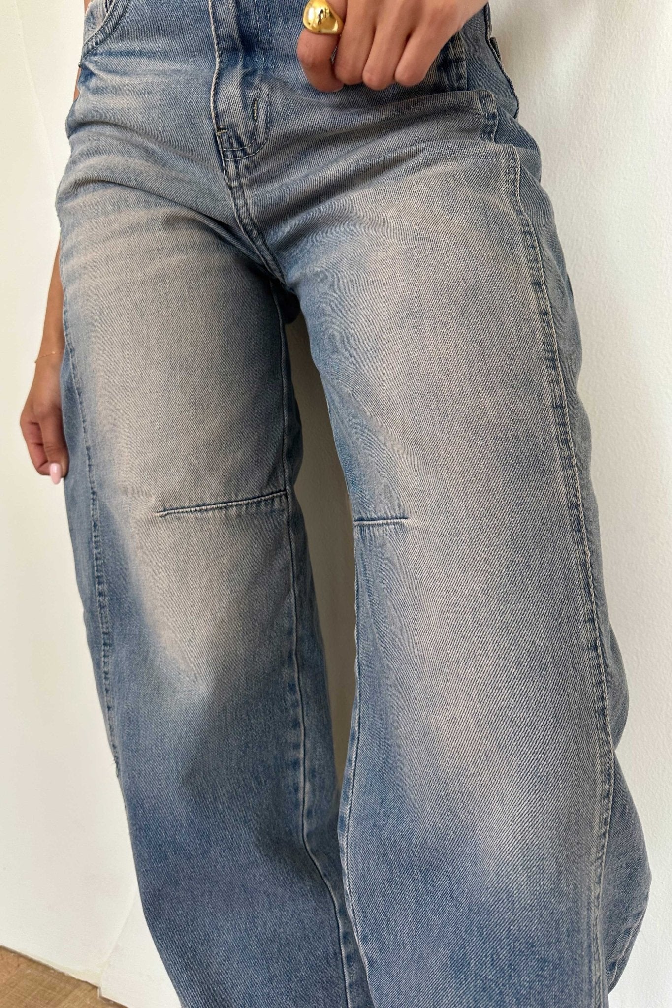 Skater - Flex Waist Med Vintage Blue Jeans flex waist CIZARO - Cizaro Jeans