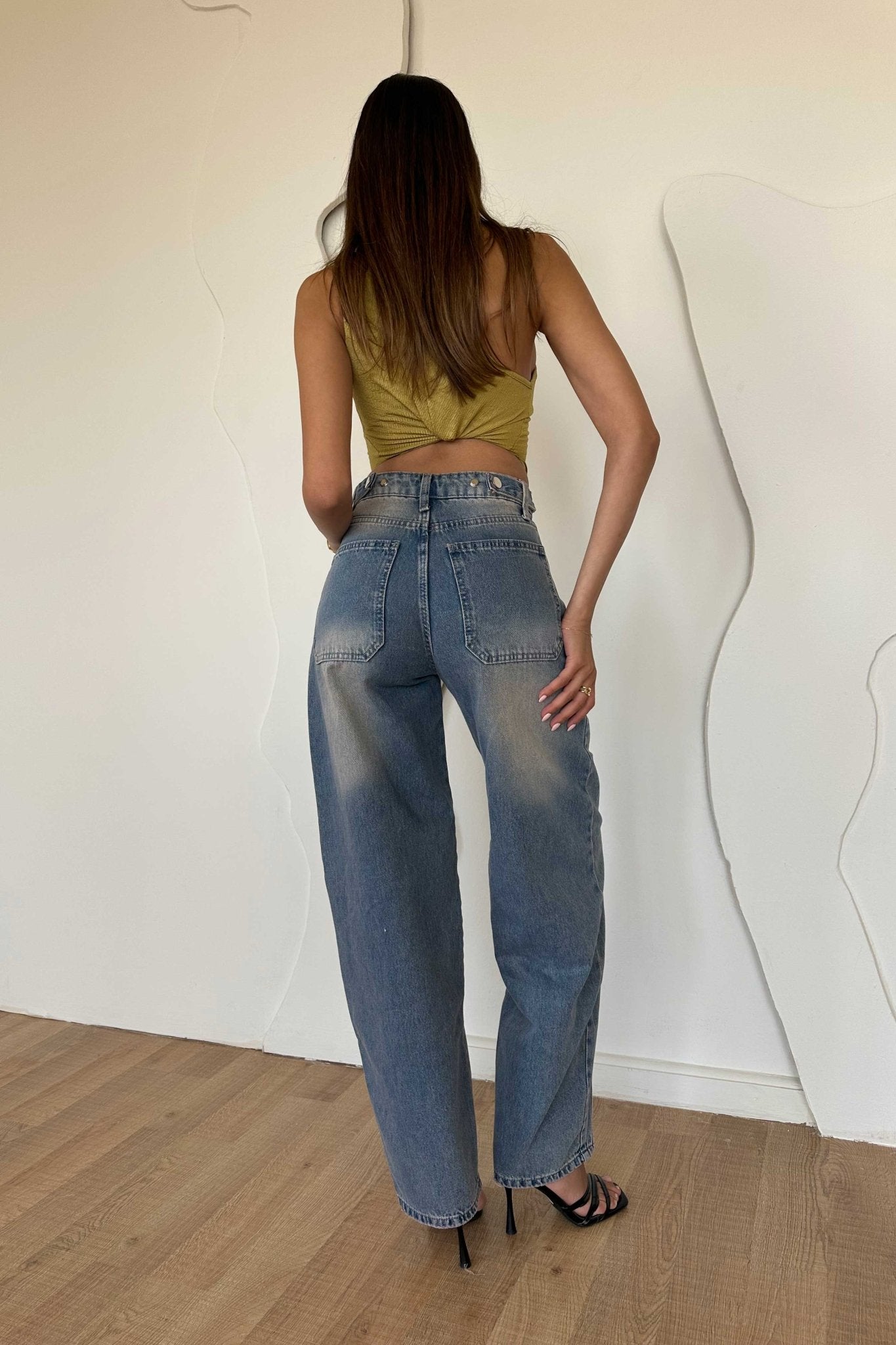 Skater - Flex Waist Med Vintage Blue Jeans flex waist CIZARO - Cizaro Jeans