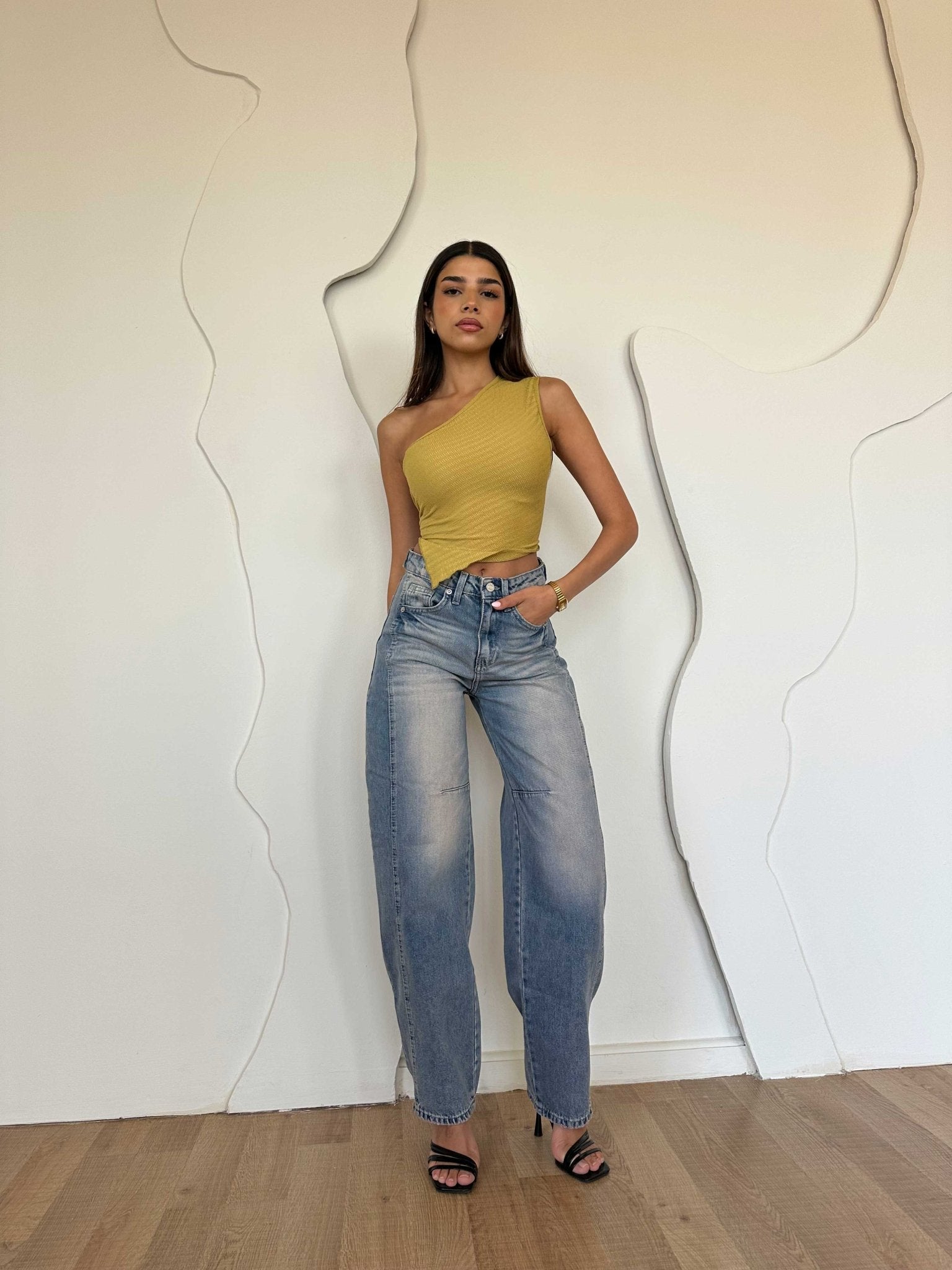 Skater - Flex Waist Med Vintage Blue Jeans flex waist CIZARO - Cizaro Jeans