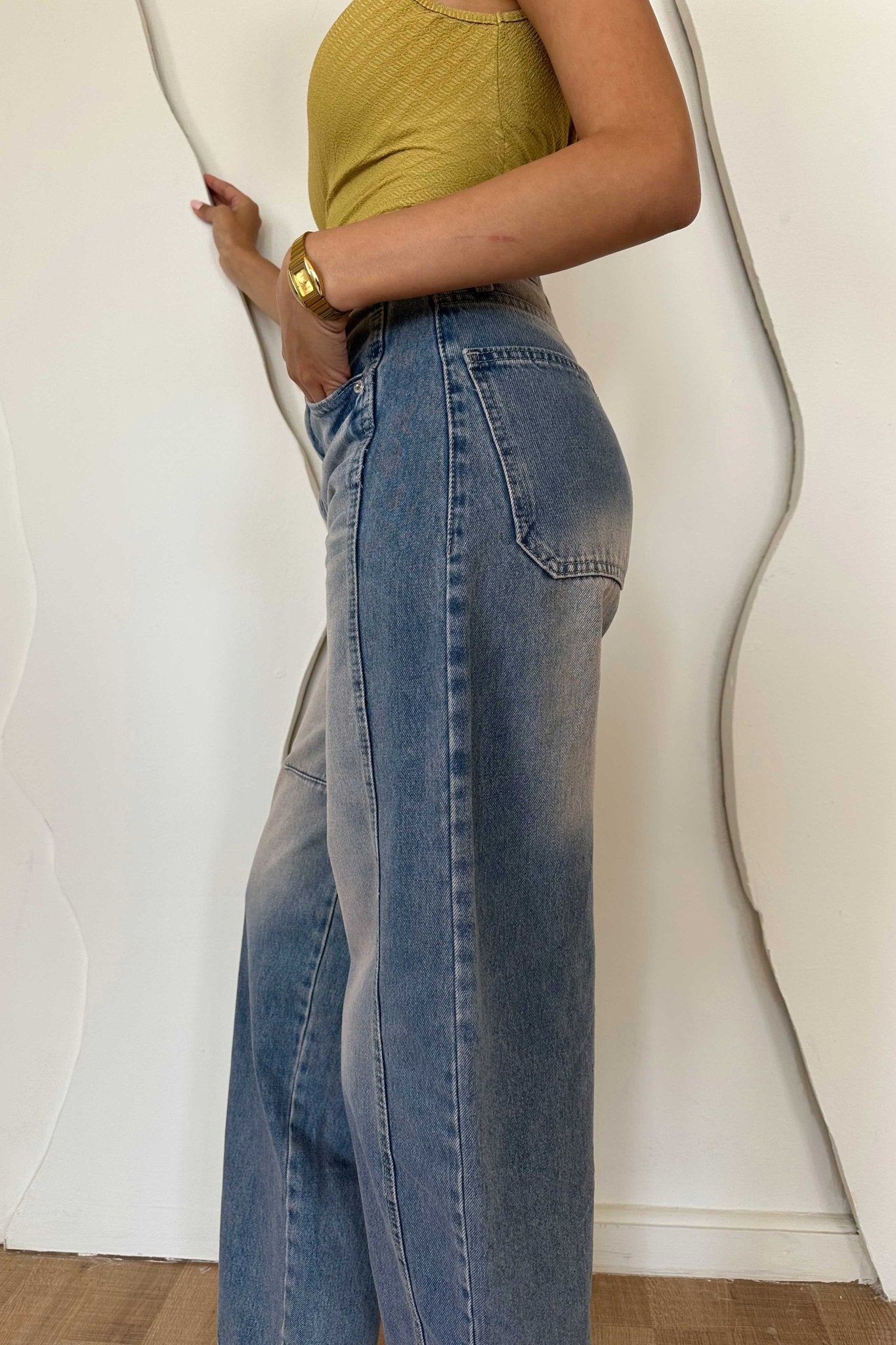 Skater - Flex Waist Med Vintage Blue Jeans flex waist CIZARO - Cizaro Jeans