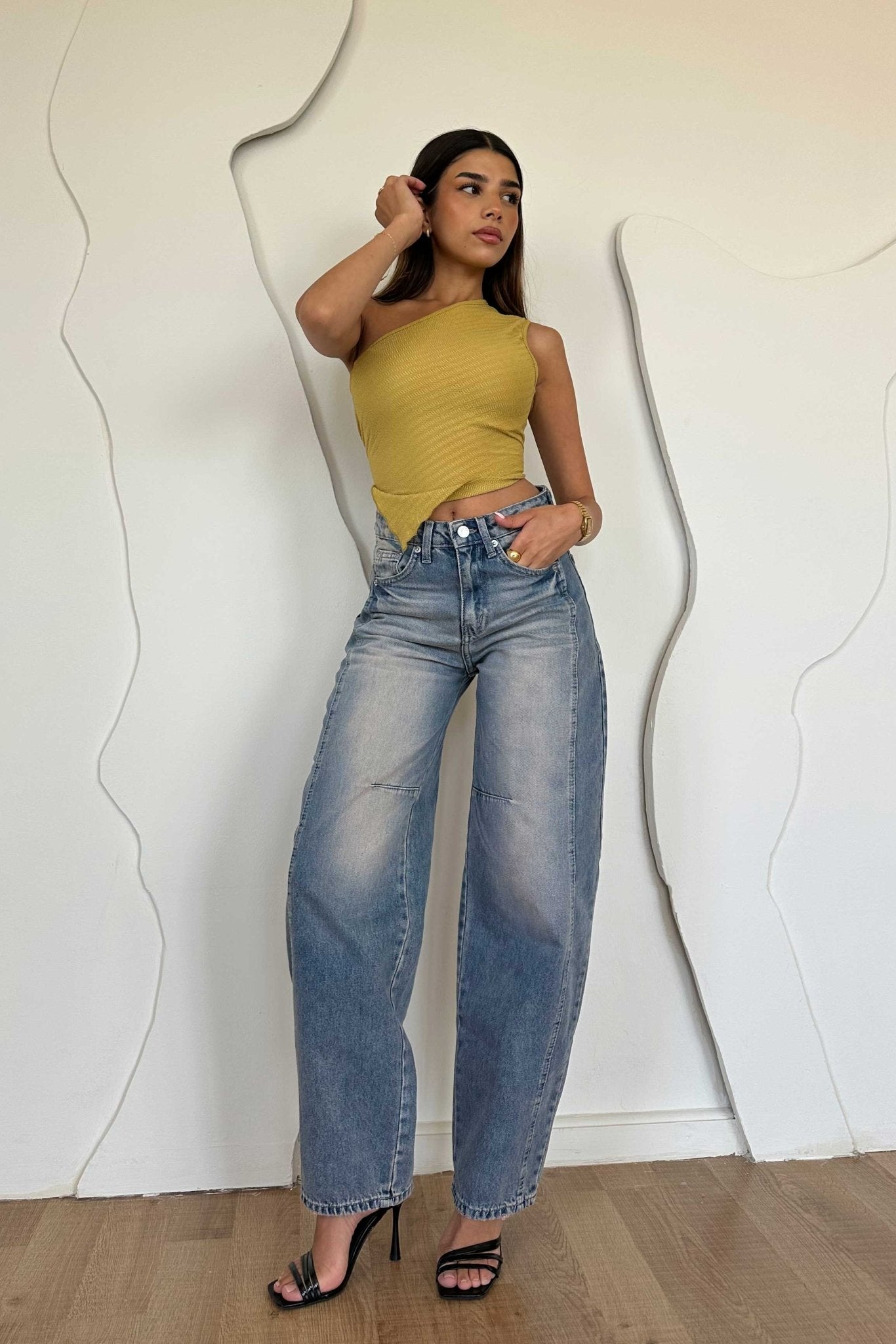 Skater - Flex Waist Med Vintage Blue Jeans flex waist CIZARO - Cizaro Jeans