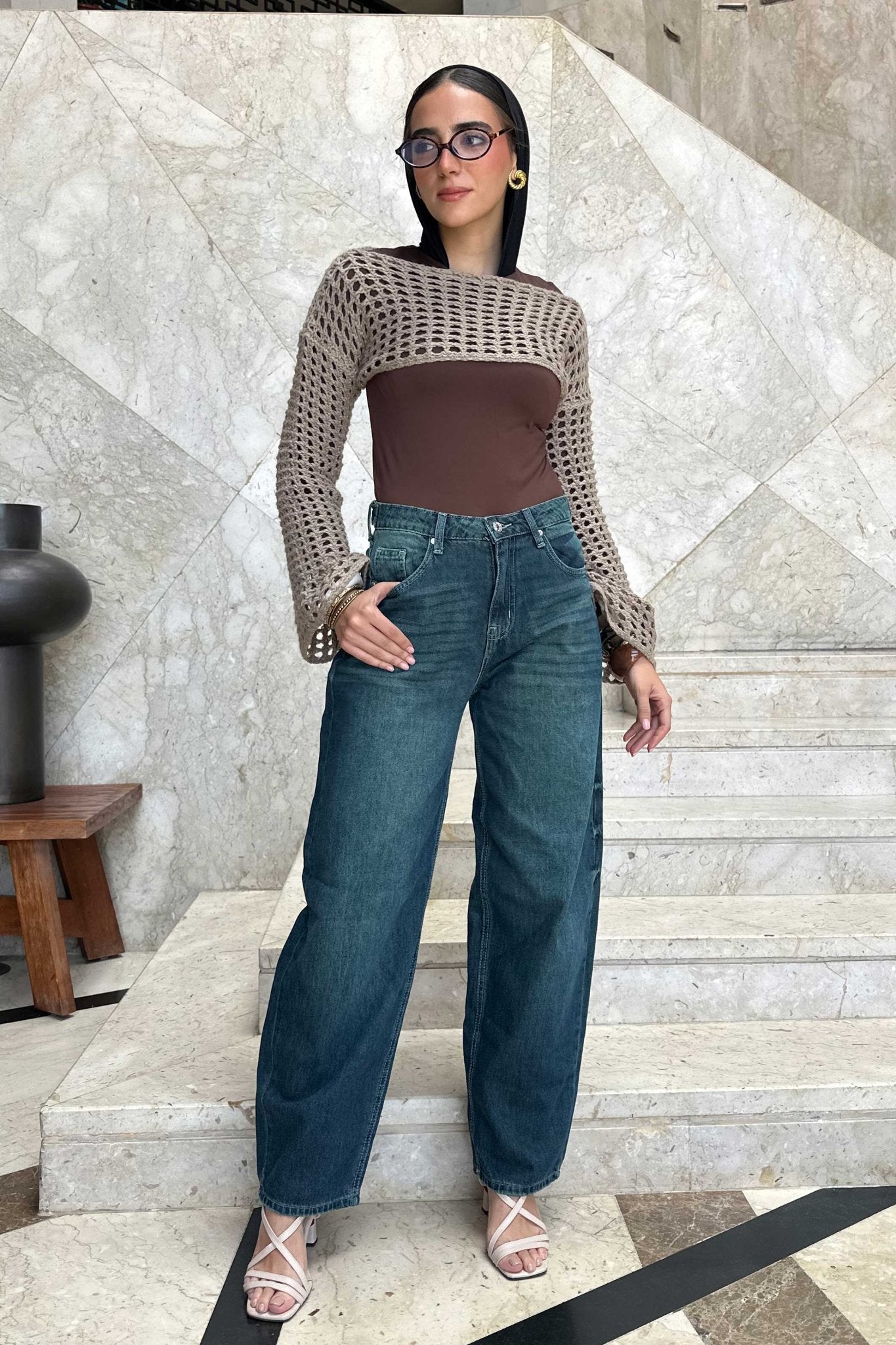 Skater - Flex Waist Deep Vintage Green Jeans barrel flex weaist CIZARO - Cizaro Jeans