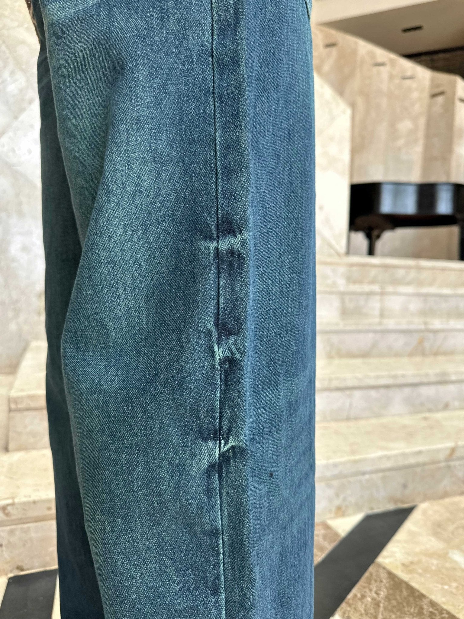 Skater - Flex Waist Deep Vintage Green Jeans barrel flex weaist CIZARO - Cizaro Jeans