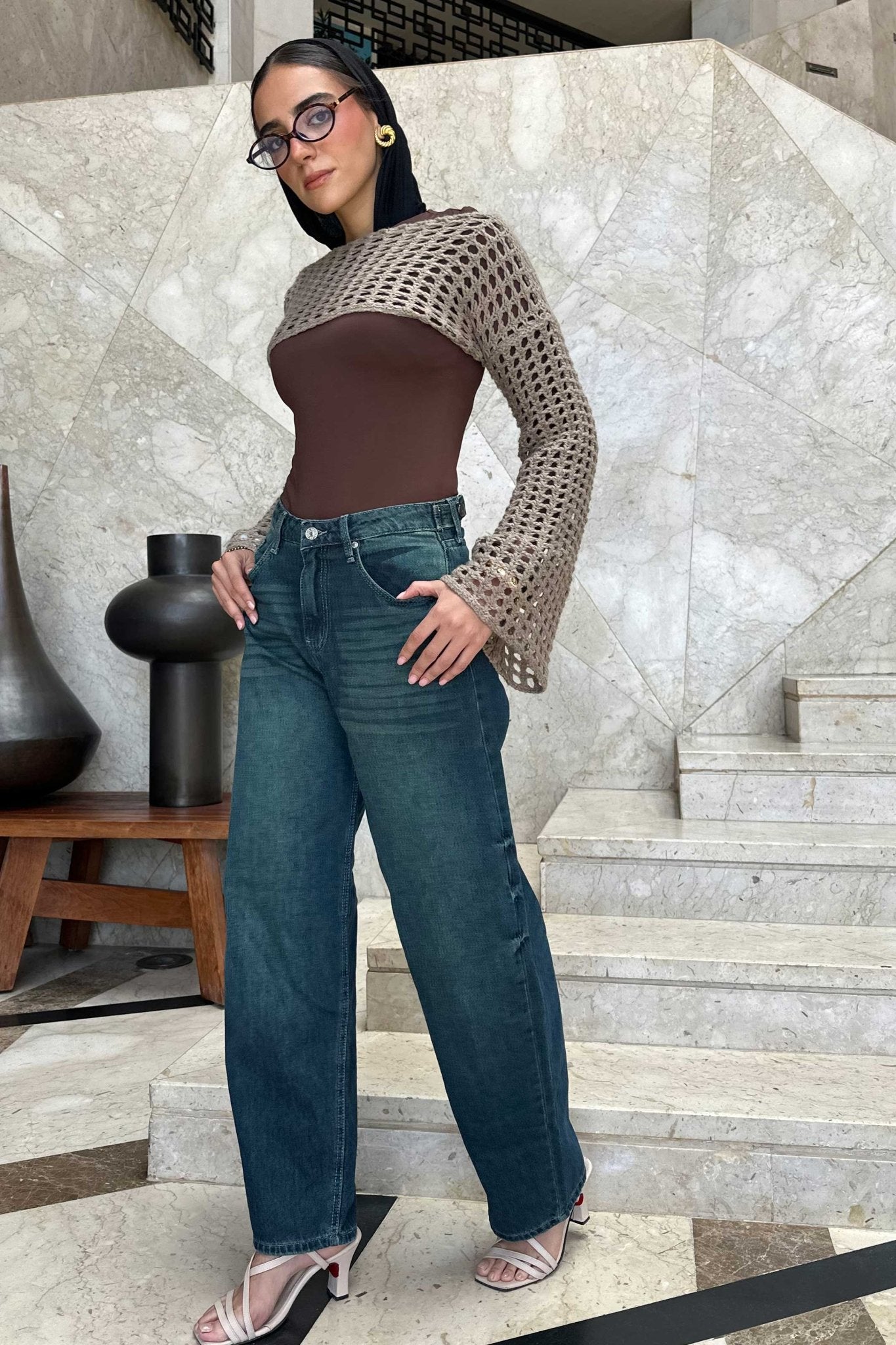 Skater - Flex Waist Deep Vintage Green Jeans barrel flex weaist CIZARO - Cizaro Jeans