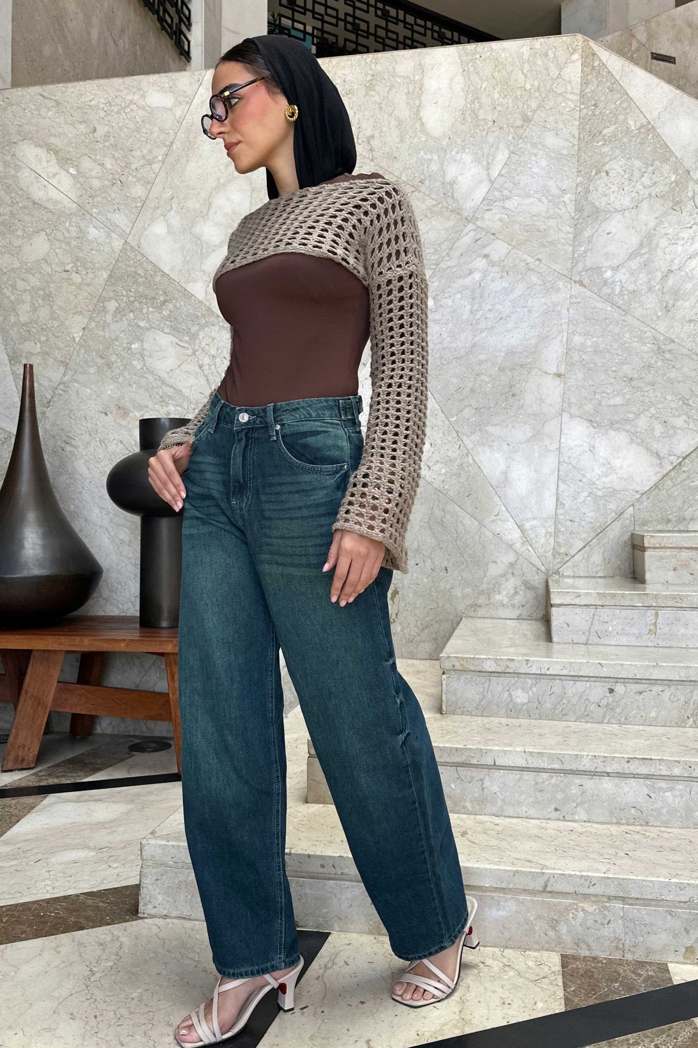 Skater - Flex Waist Deep Vintage Green Jeans barrel flex weaist CIZARO - Cizaro Jeans