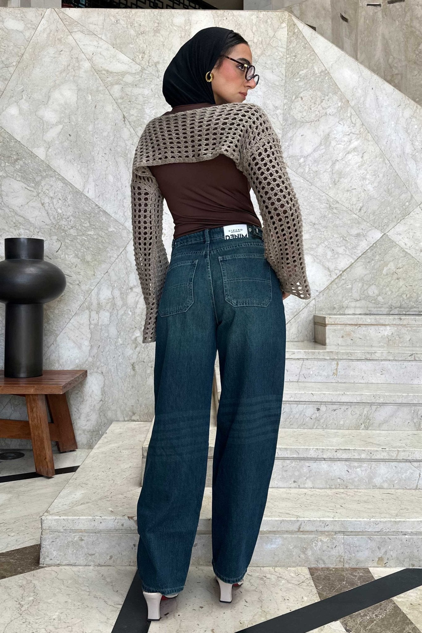 Skater - Flex Waist Deep Vintage Green Jeans barrel flex weaist CIZARO - Cizaro Jeans
