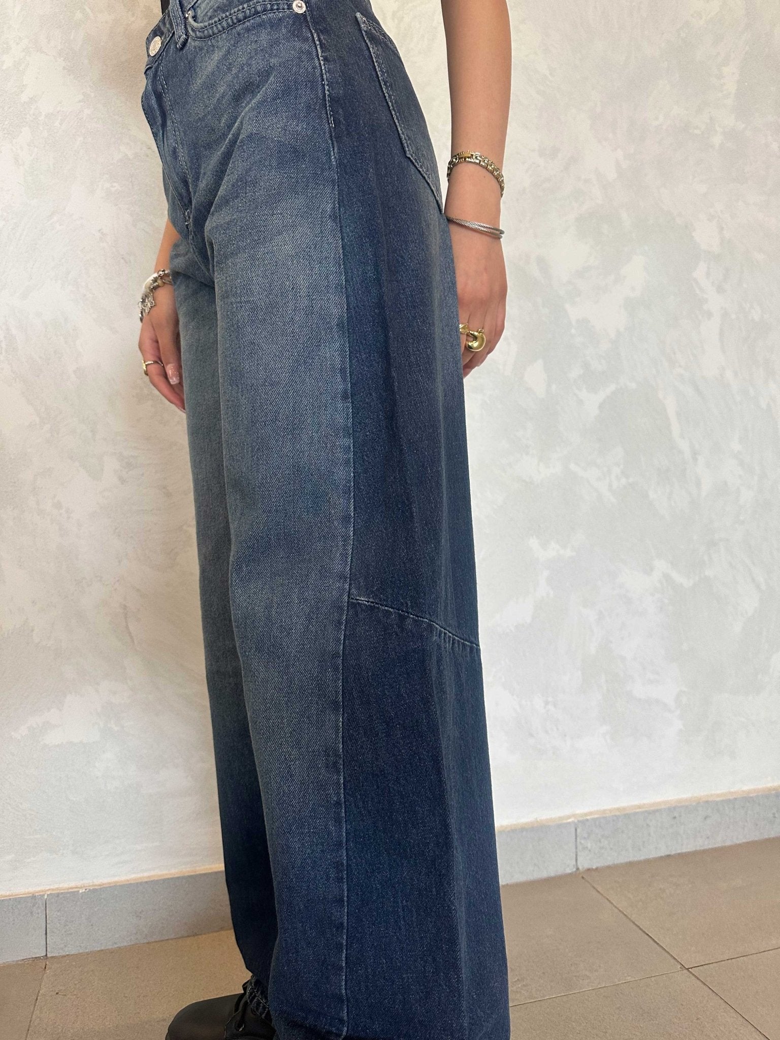 Balloon | High-Waist Midnight Washed Vintage Blue Jeans Baggy CIZARO - Cizaro Jeans